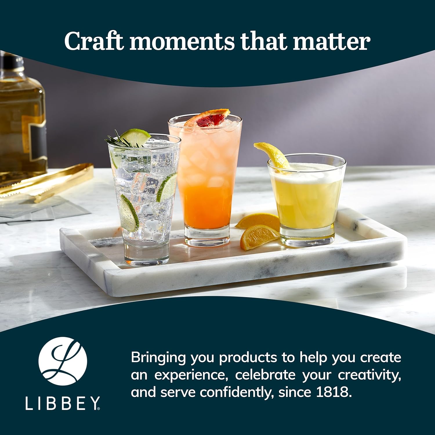 Libbey Bar Essentials Double Old Fashioned Glasses,10.5oz, Clear Drinking Glasses Set of 6, Modern Rocks Glass Set for Special and Everyday Use