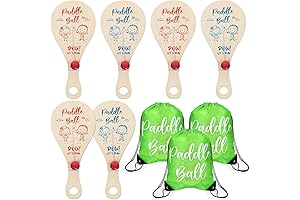 6 Pcs Paddle Ball, Wooden Paddle Ball Game with String, Classic Toys...