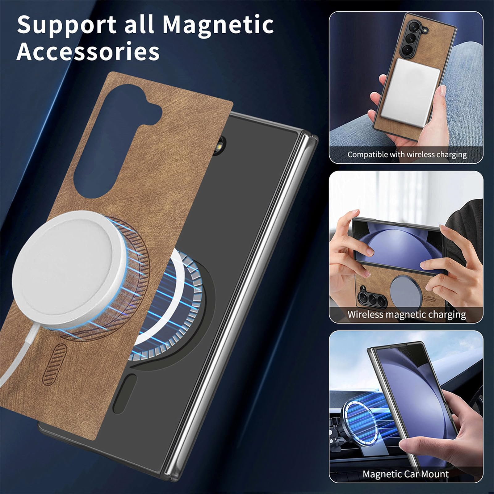 Hülle Für Samsung Galaxy Z Fold 8 Ultra, Magnetisches Lederhülle Rückseite