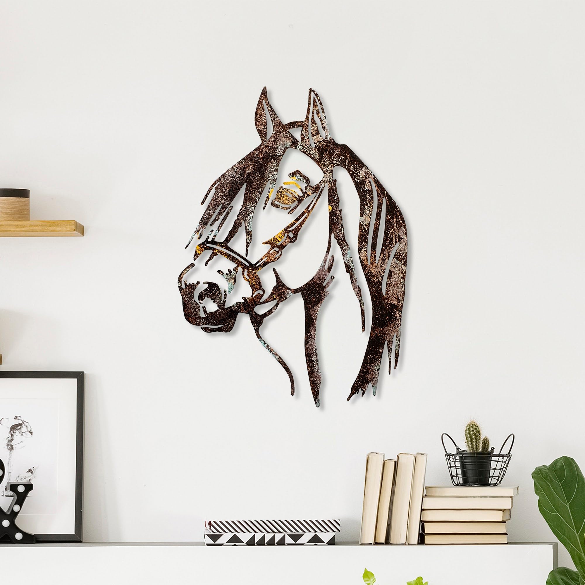 Accessoire mural décoratif en métal peint à la main, 38 x 53 cm, 100% métal, 1,5 mm d'épaisseur, variations de couleurs uniques, parfait pour la décoration de la maison