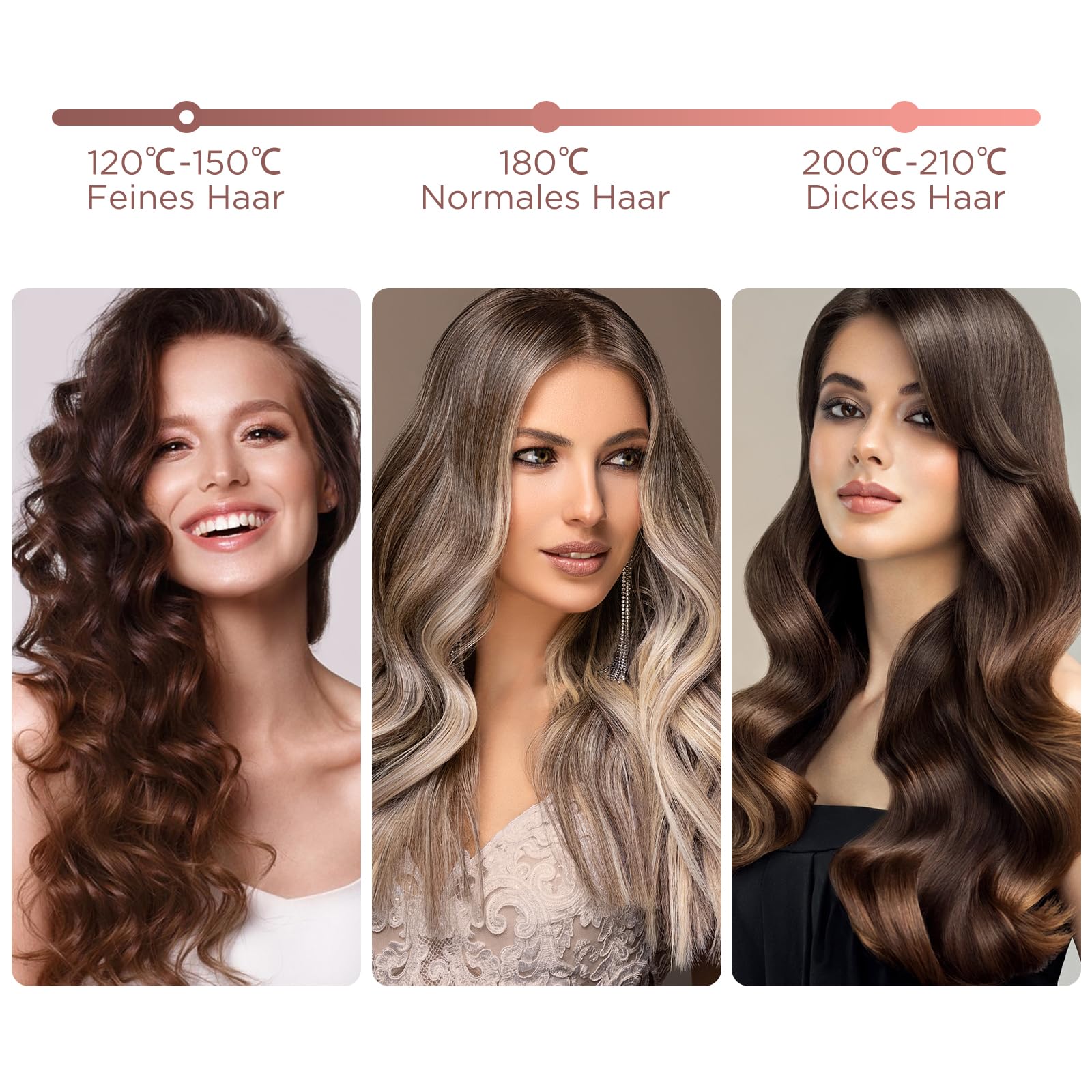 360° Rotierender Lockenstab Automatisch, PARWIN PRO BEAUTY Lockenstab Curling Iron 25mm, Nano-Titan-Beschichtung, Hair Curler mit LCD Display, 120-210℃