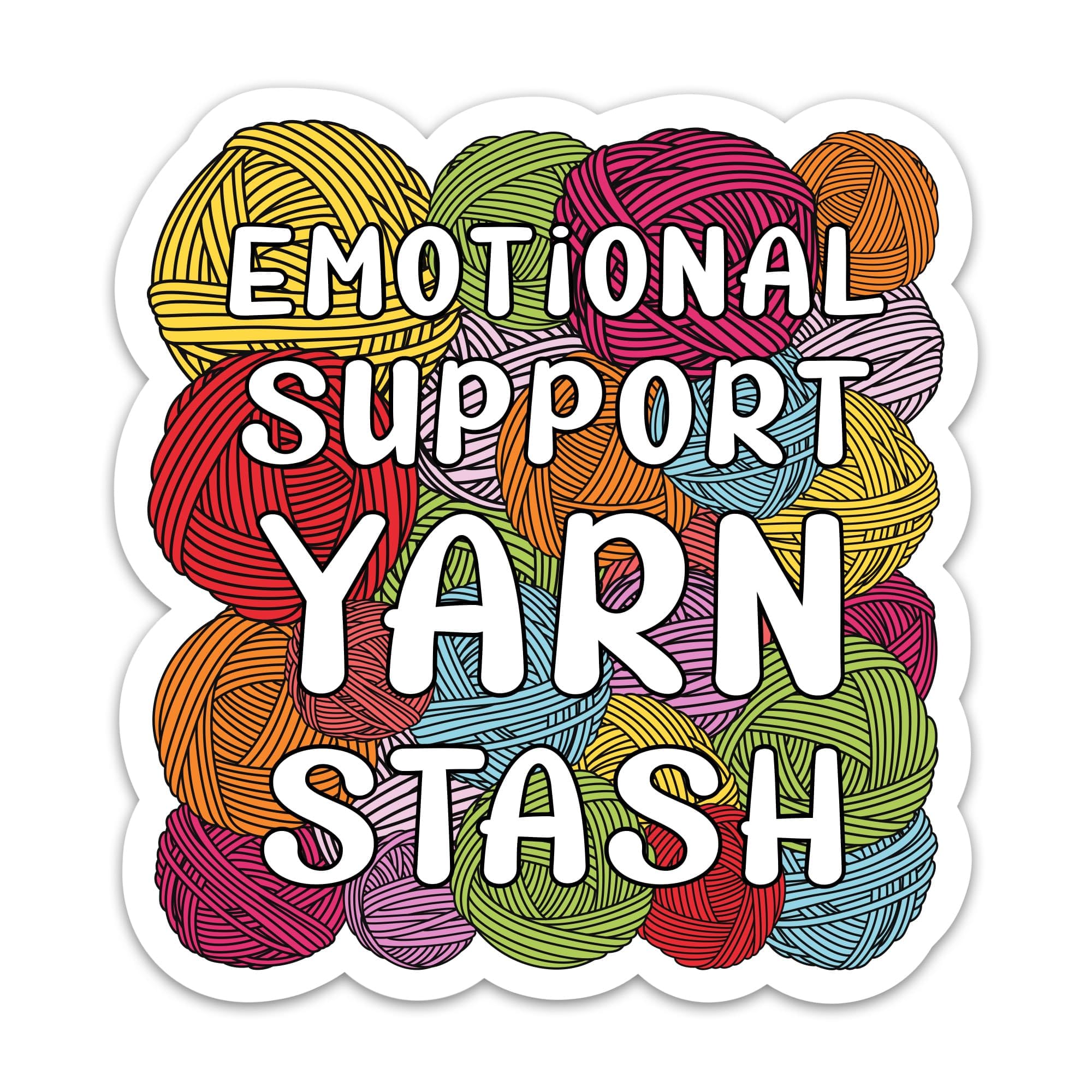 (3PCs) Emotional Support Yarn Stash Sticker, Funny Crochet and Knit Life Sticker Waterproof Vinyl Stickers for Laptop Tumbler Notebook Water Bottle, Gag Gift for Crocheter Knitter Stickers 3 Inches