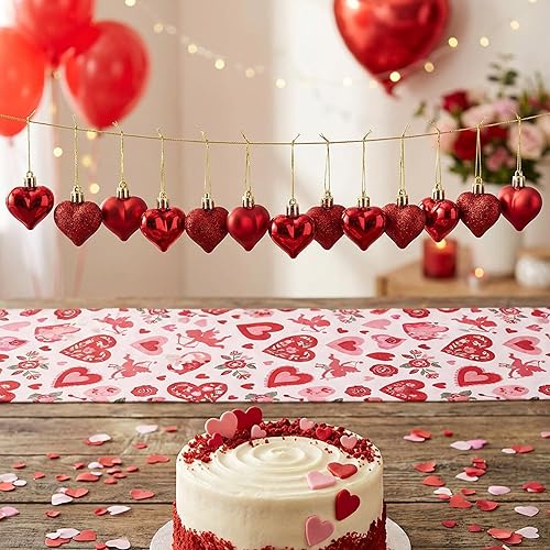 Miniatura 7 de 60 adornos de corazón para el día de San Valentín, Día de la Madre, adornos colgantes con forma de corazón para San Valentín, árbol, boda,