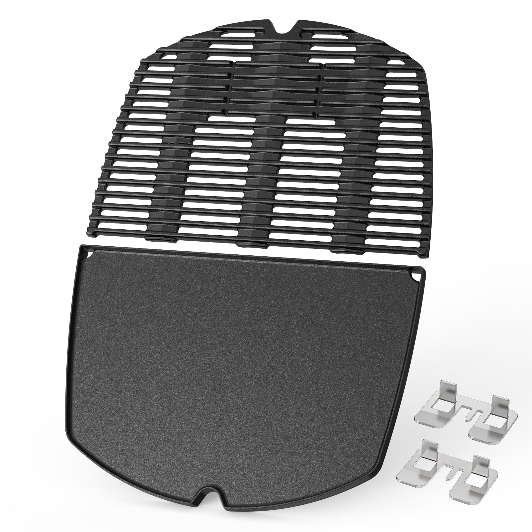 Onlyfire Set di Piastra e Griglia di Cottura in Ghisa per Griglie a Gas Weber Q300 Q320 Q3000 Q3100 Q3200, Ricambio per Weber 6560/7646