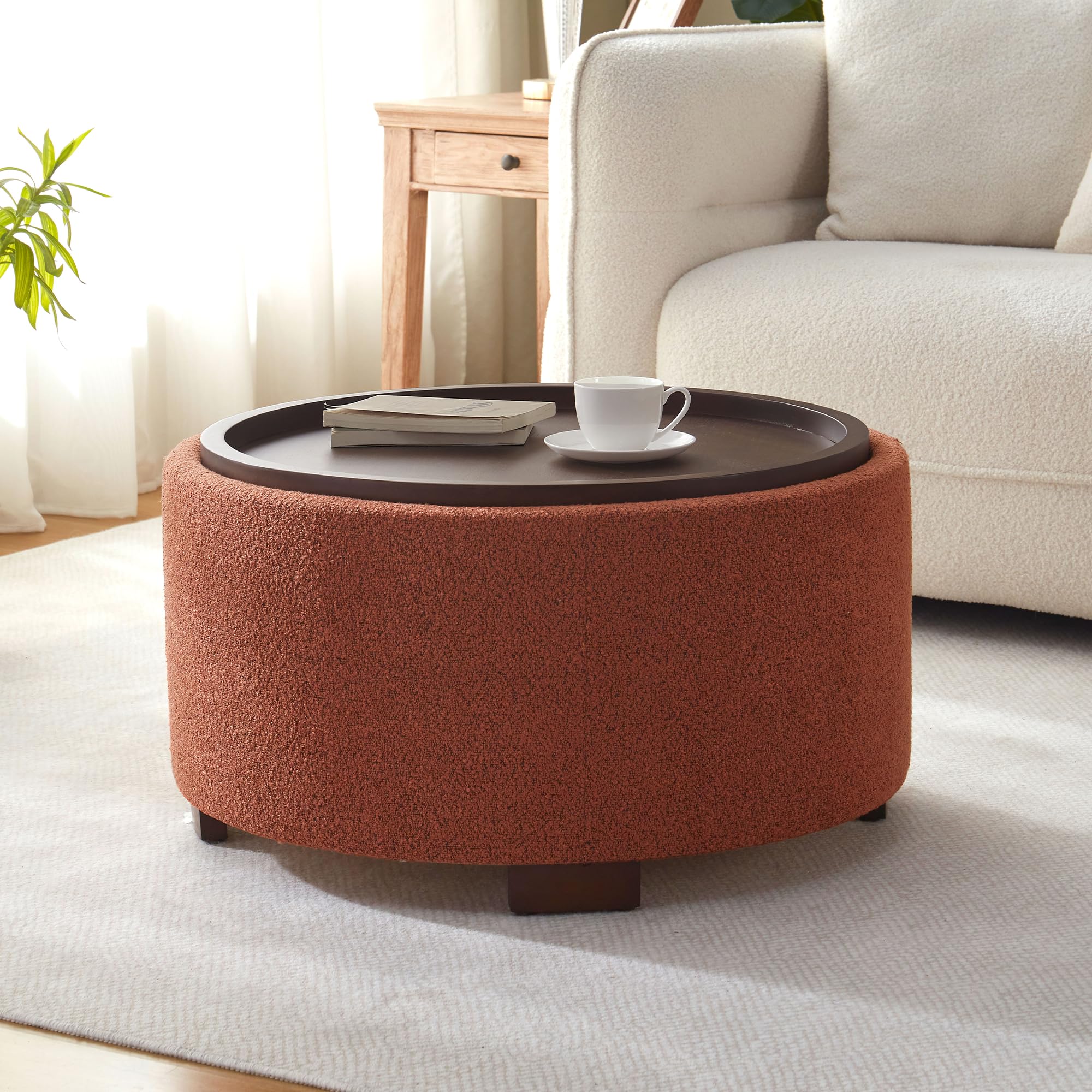 30 Inch Round Storage Ottoman