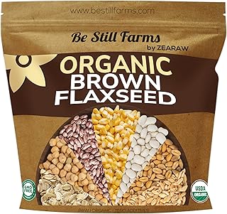 Organic Flax Seed Whole (2.8 lb) - Brown Flaxseed aka Linaza Linseed by Be Still Farms - Ground to Flaxseed Meal Powder - ...