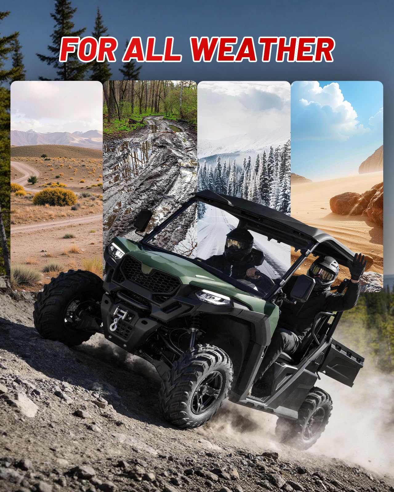 StarknightMT UForce 600 Parabrisas Delantero Resistente a Arañazos Compatible con CFMOTO UForce 600 2021-2026/800XL 2025 2026 Ventana Frontal Transparente Usado con Techo Duro y Suave PC UTV