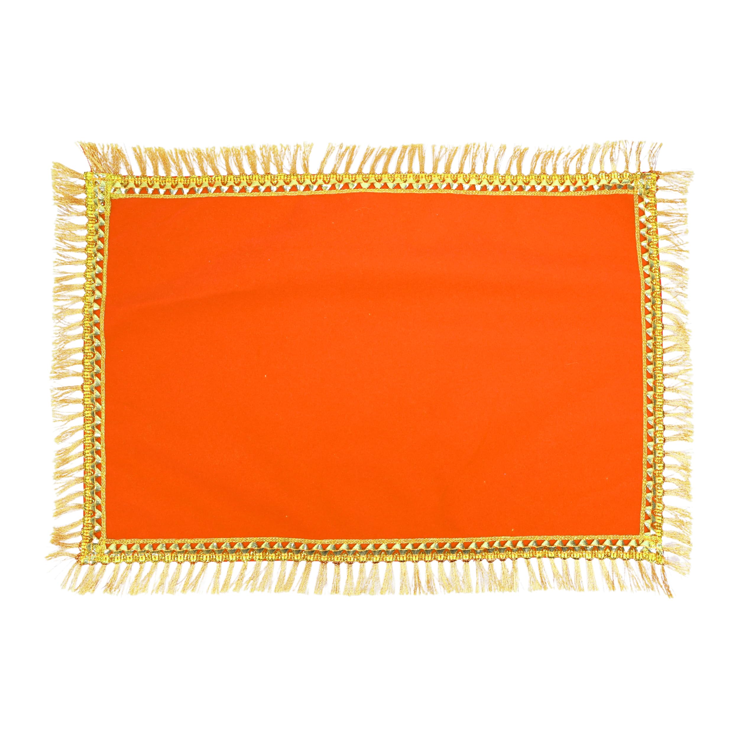 PRIYAKANT SAFAWALA Premium Plain Velvet Pooja Aasan for God Idol/Chowki/Temple/Home Mandir and Special Ganesh Chaturthi Festival All Gods Vastra Use It, [Size, 18X24 Inch, Orange]-image-25