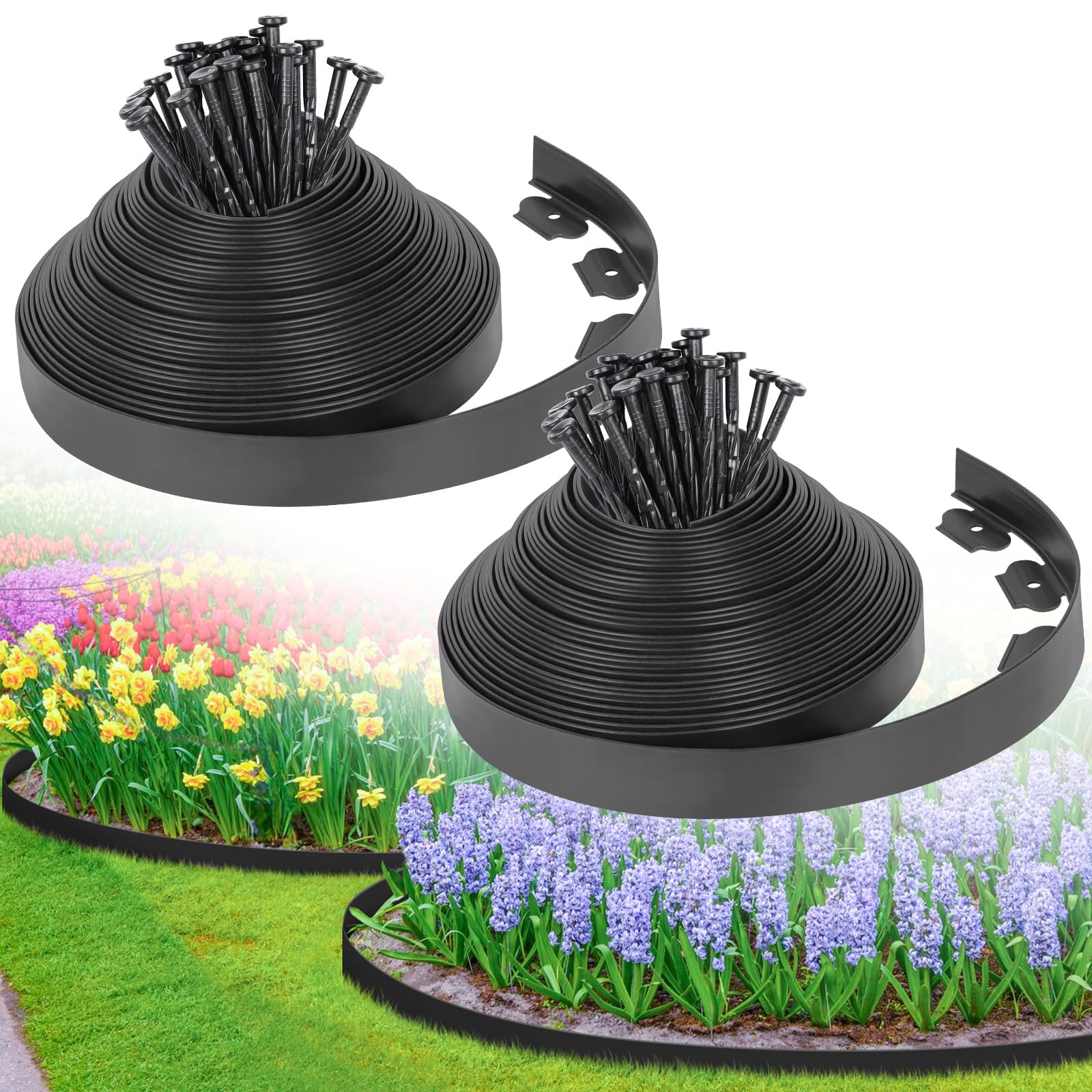 FunFanso 100FT Landscape Edging Border Black