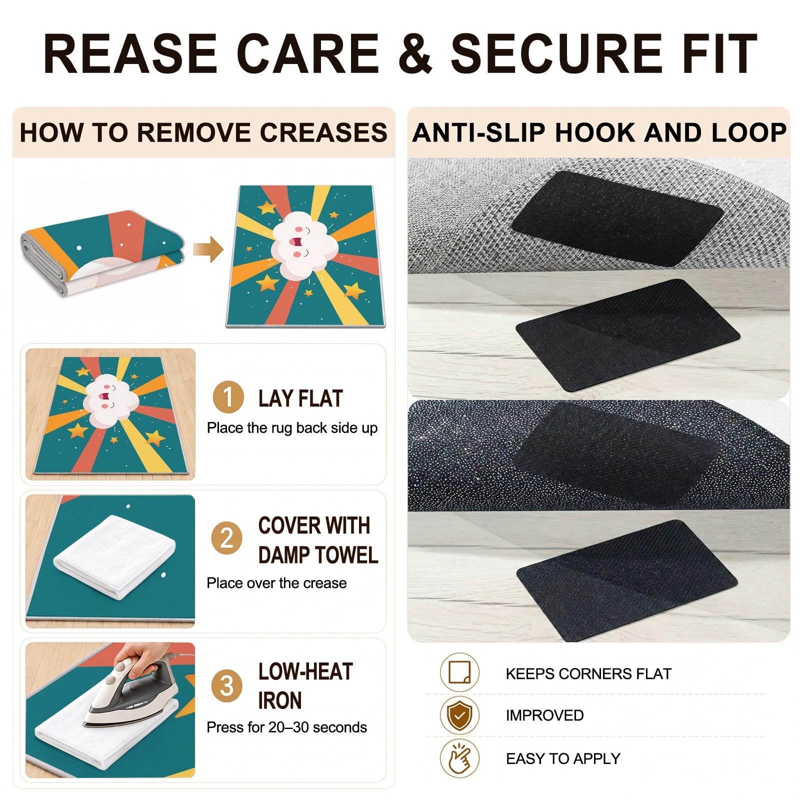 Tapis À Motif Courbes topographiques Lavable et antidérapant pour Salon