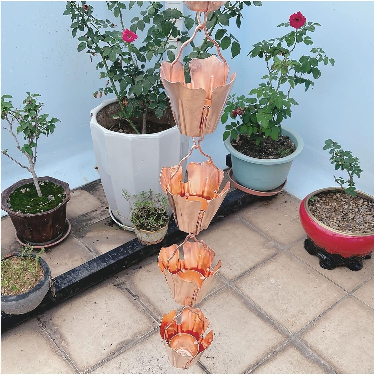 Rain Chains Rain Chains for Downspouts, Copper Rain Chain, Functional and Decorative Replacement for Gutter Downspouts