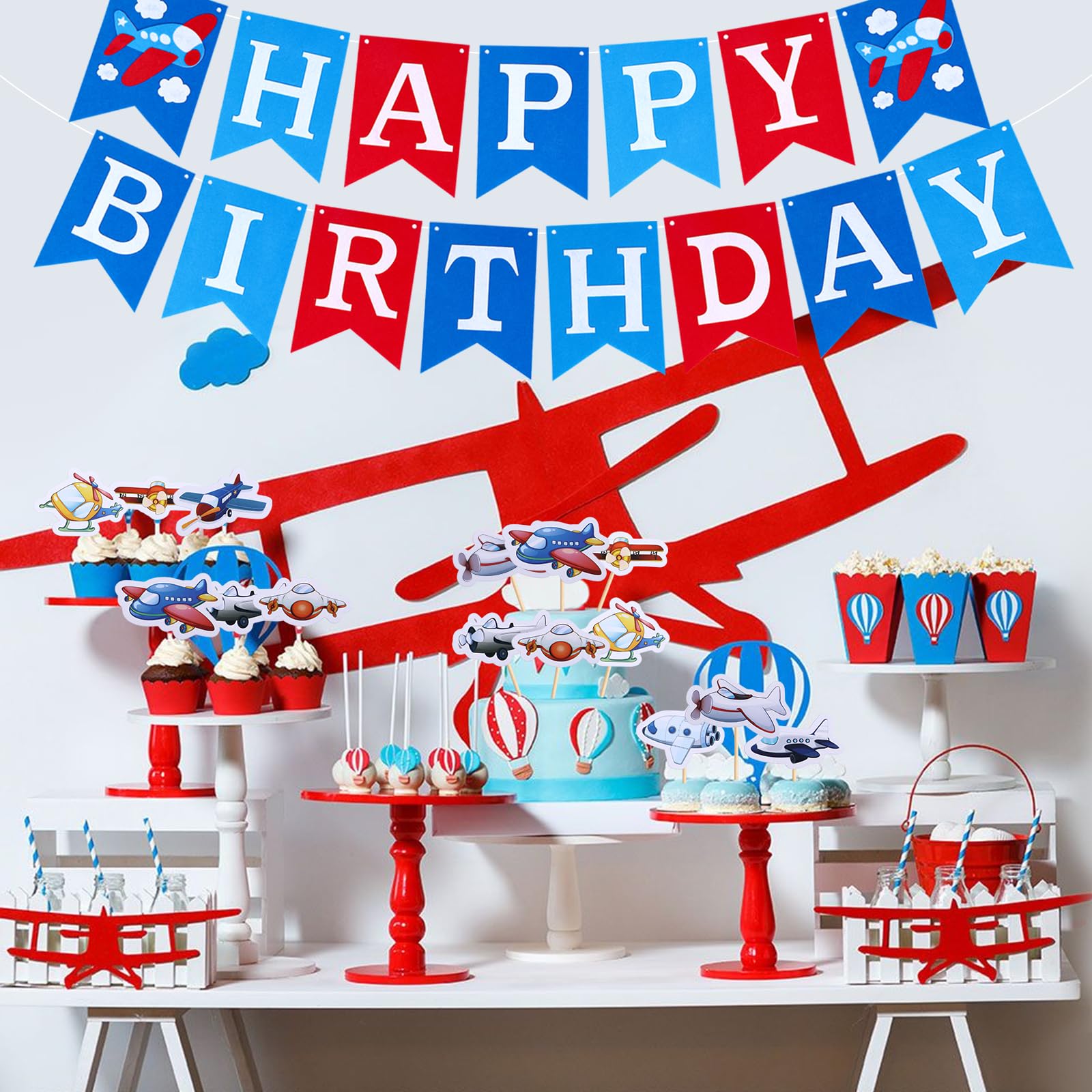 8 Pcs Paper Aircraft Goodie Bags For Kids Airplane Themed Birthday Party Decorations Baby Shower School Supplies Gift Treat Ba - 15 - View #5