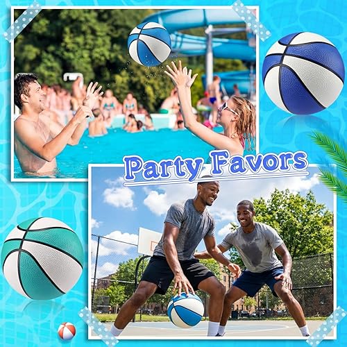 Miniatura 7 de 6 Pack Pool Basketball Size 3/4 Water Basketball Bulk with Pump Mini Ball Summer Pool Water Games for Indoor Outdoor Mini Ball Holder Waterproof