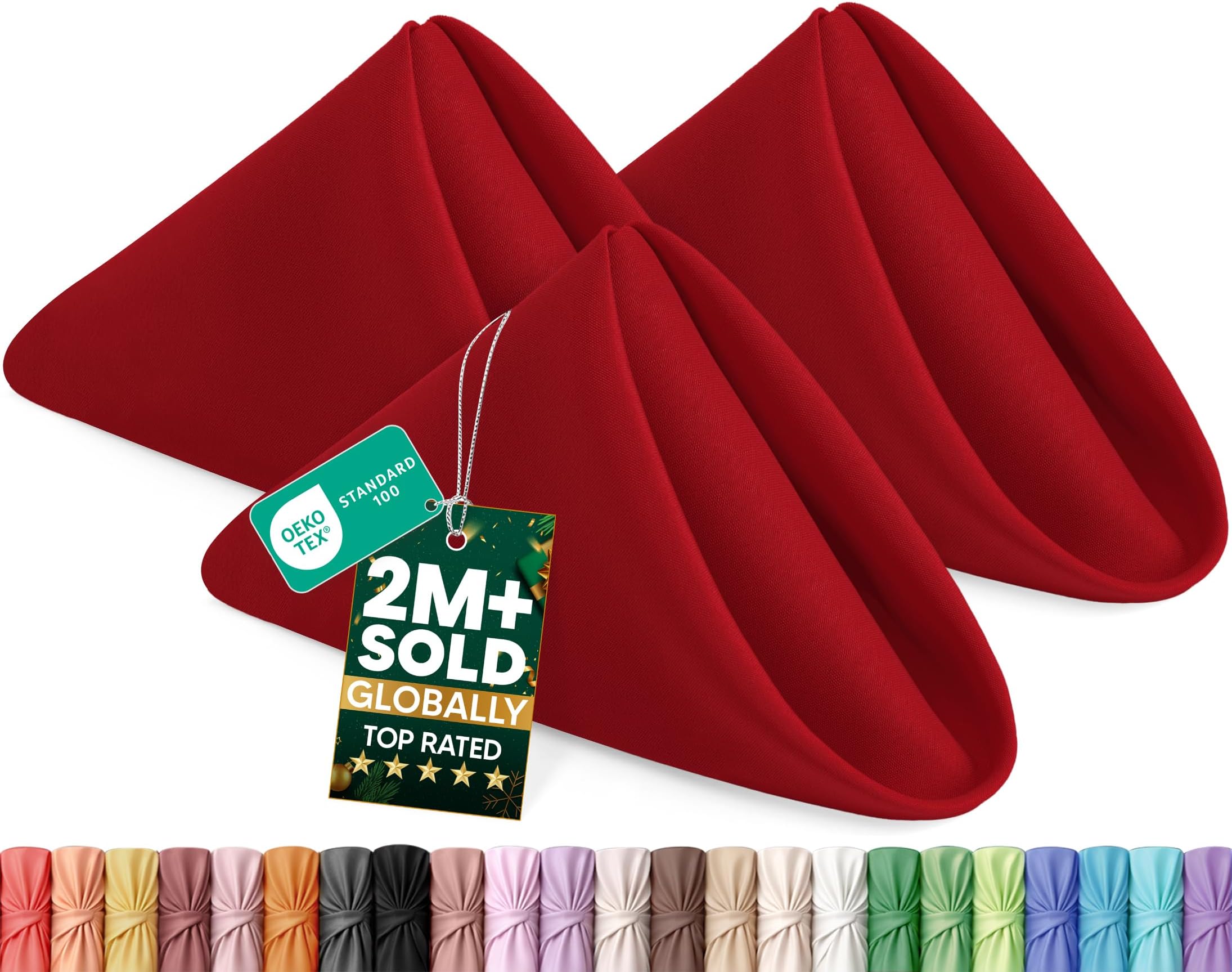Utopia Home [12 Pack, Red] Cloth Napkins 20x20 Inches, 100% Polyester