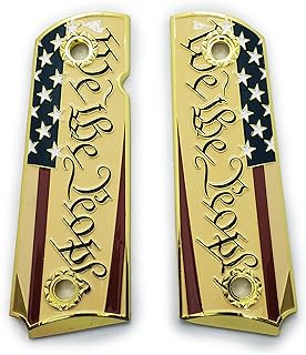 US Flag1911 Full Size Grips for Kimber, Colt, Rock Island, Springfield, Taurus, & Clones - Kimber Gold Grips - Tek_Tactical