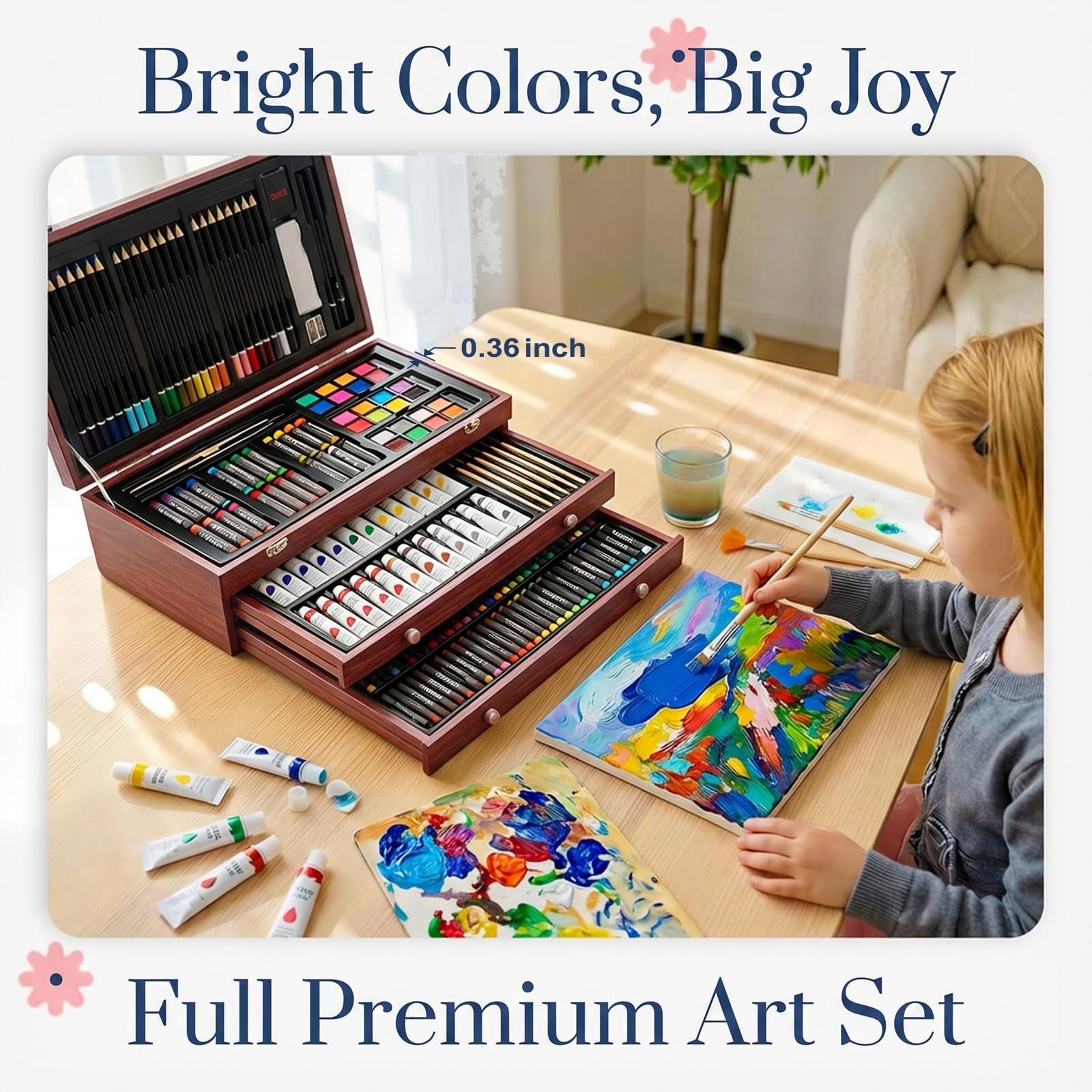 Deluxe 194 Piece Art Set - Painting & Drawing Supplies -3