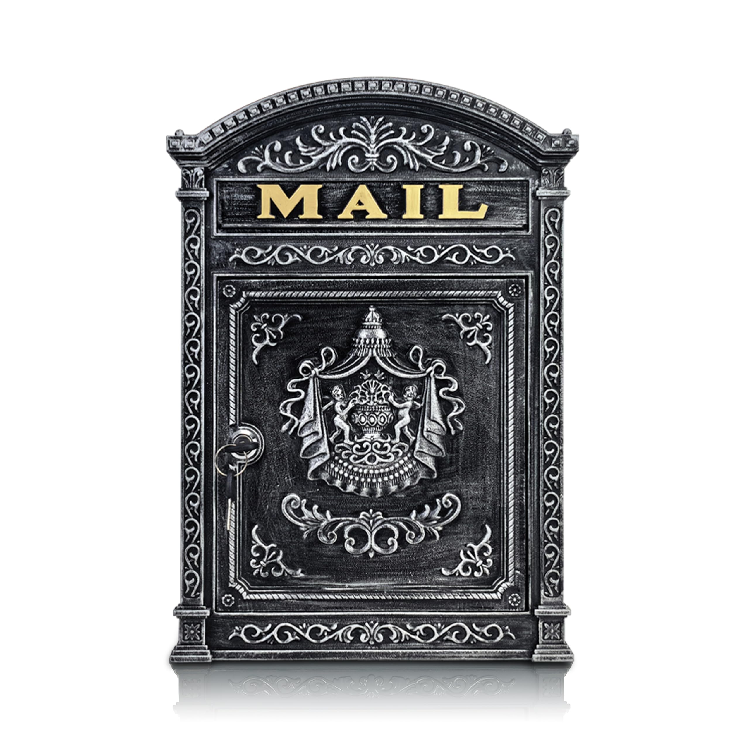Photo 1 of Linton Arts Lockable Cast Aluminum Wall Mount Mailbox
