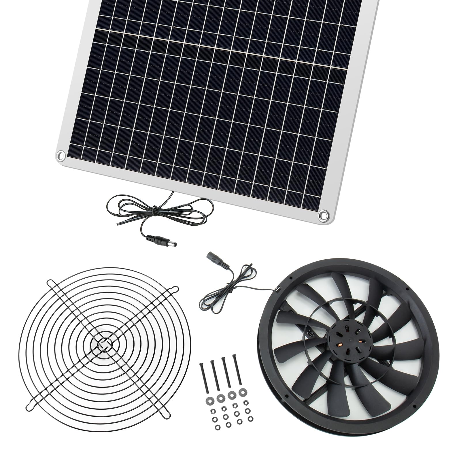 Ventilatore di scarico a energia solare, 20 W, in silicio monocristallino, a energia solare, per polli, serre, animali domestici, scarico finestre