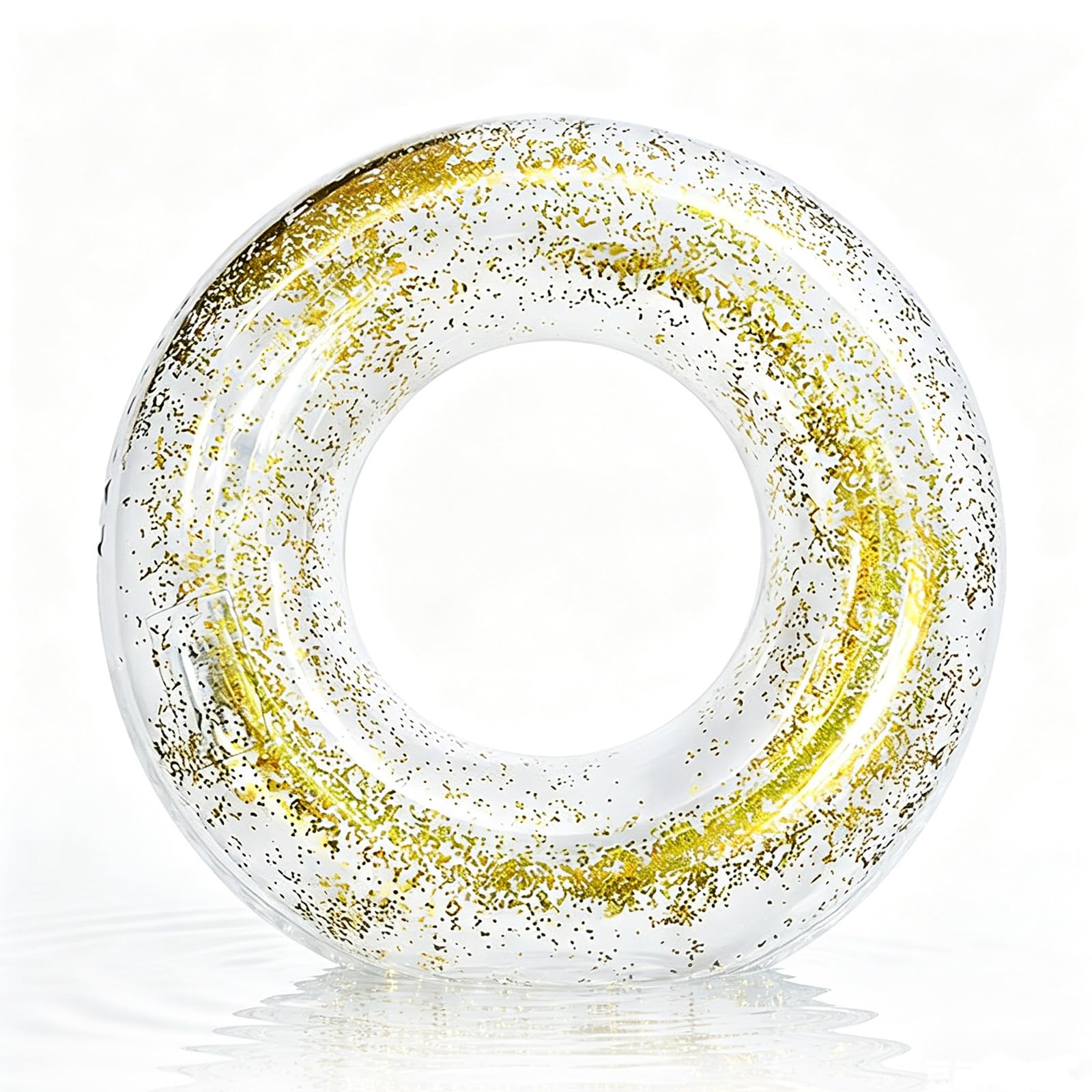 Gold Sequins Swimming Ring Inflatable Rubber Rings for Kids 4-9 Years,70cm Inflatable Pool Ring Floaties Swim Rings Water Float Inflatables Pool Float for Boys Girls Beach Summer Water Party Sport