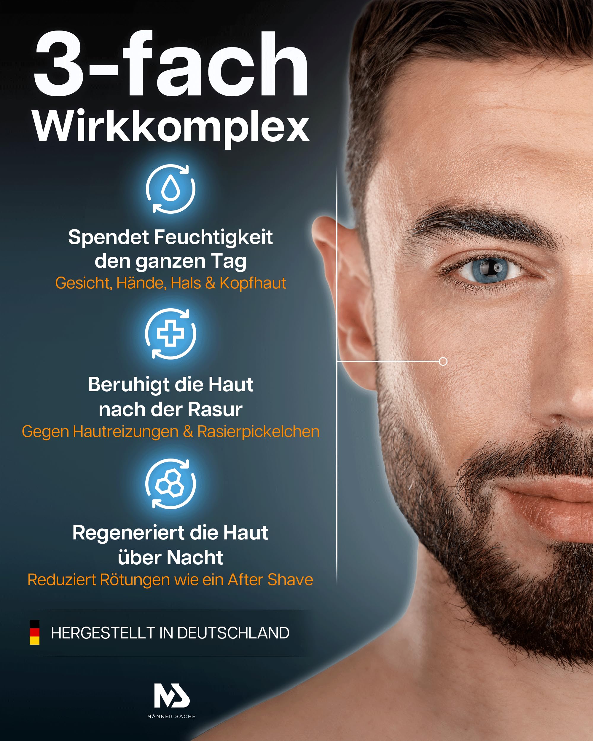 BIO-Aloe-Vera Feuchtigkeitscreme Gesicht Mnner & After Shave Herren -  riesige 100ml Made in Germany - Gesichtspflege vegan, Gesichtscreme Mnner  - Hyaluron, Panthenol, Silber, Geschenke fr Mnner : Amazon.de: Kosmetik
