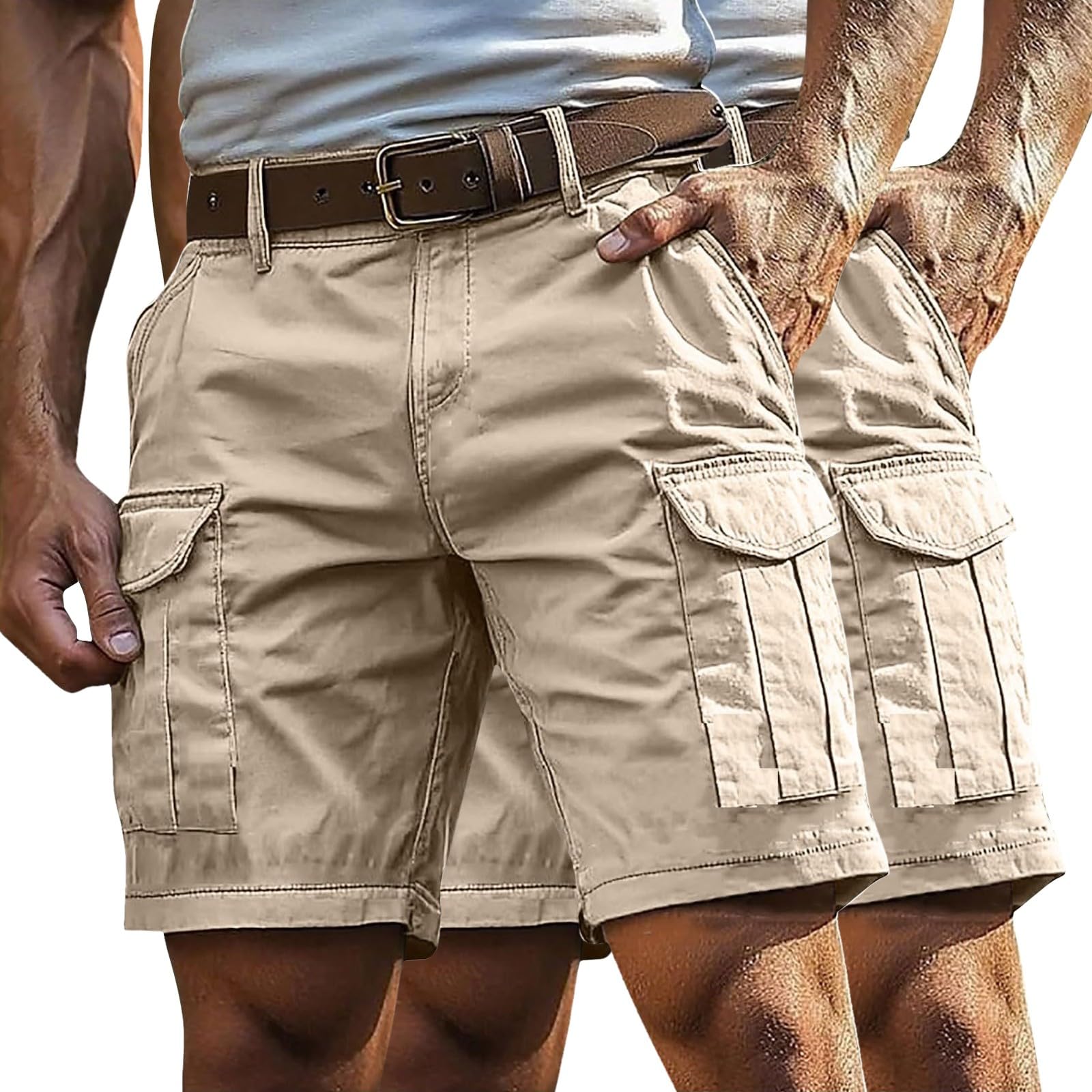 Short cargo pour homme ample coupe droite confortable - 3