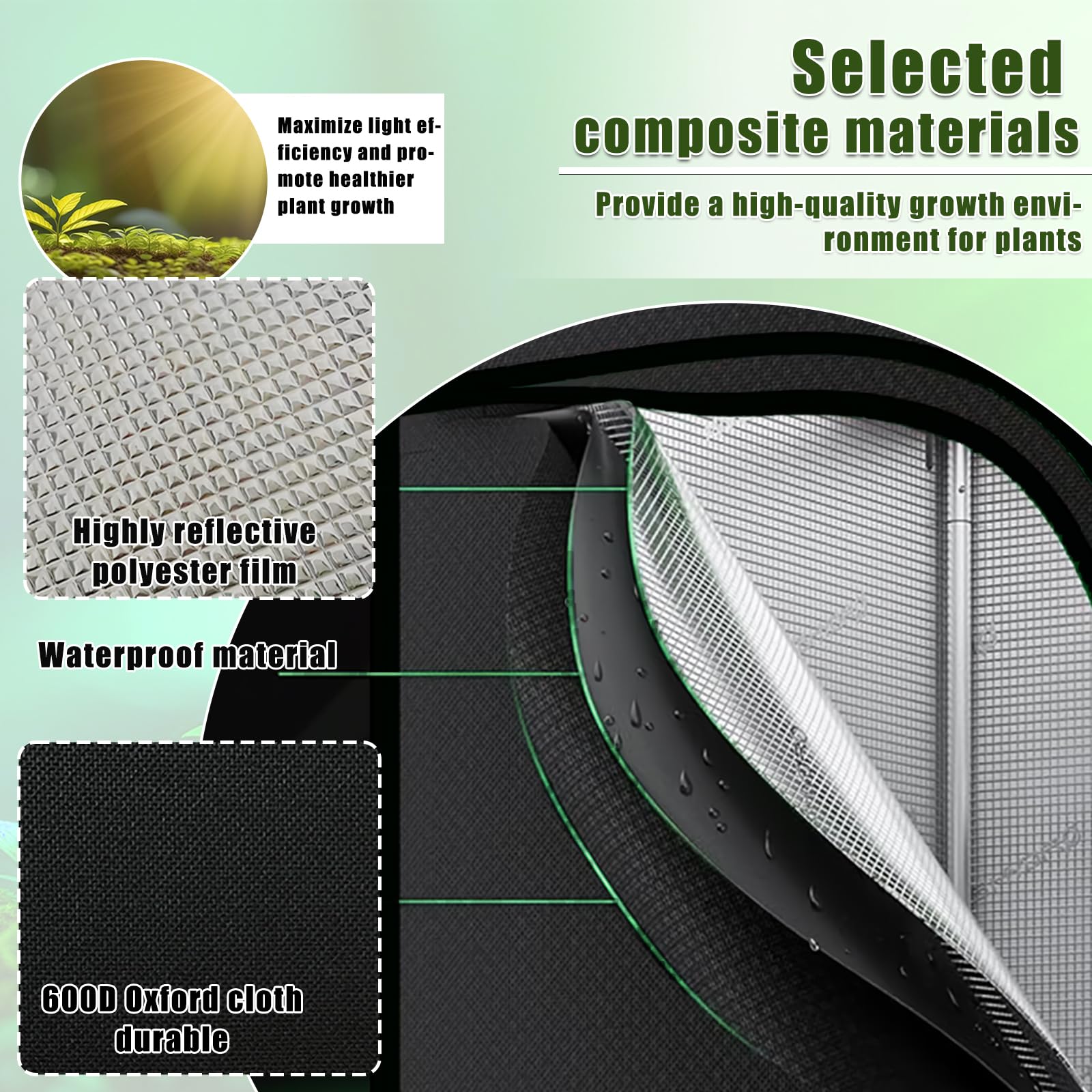 Kit de tente de culture – Tente de culture complète avec lumières DEL à intensité variable de 200 W à spectre complet – Idéal pour la croissance des plantes d'intérieur