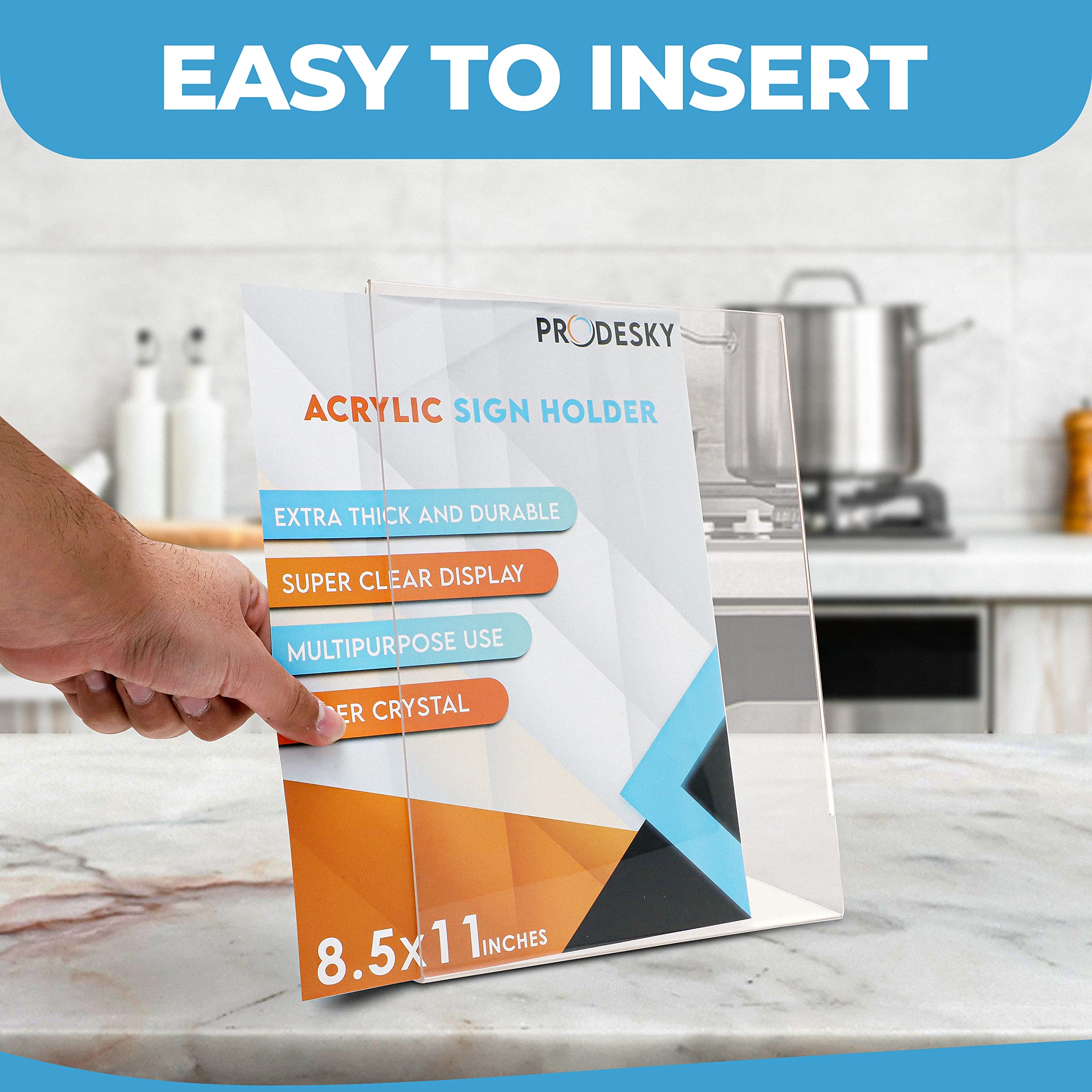 Buy PRODESKY Acrylic Sign Holder 8.5 x 11 inches 6 PCs Clear Display