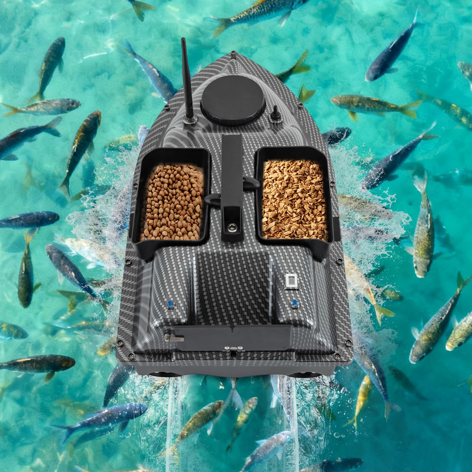 Barco de alimentación con GPS 5200 mAh 500 m RC cebo barco para