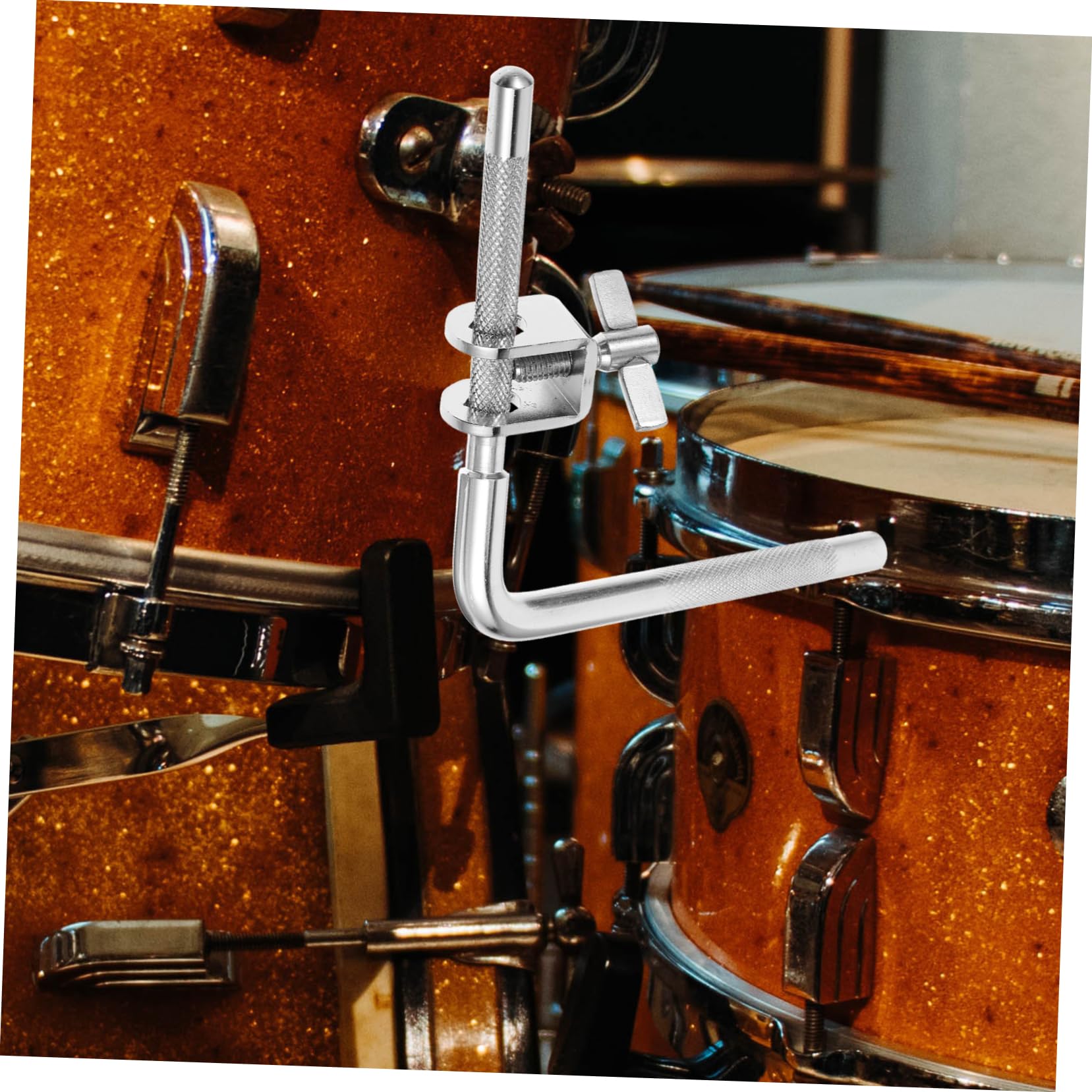 ibasenice Cowbell Mount Clamp Drum Clip Holder Music Instrument Part Mount for Drum Set