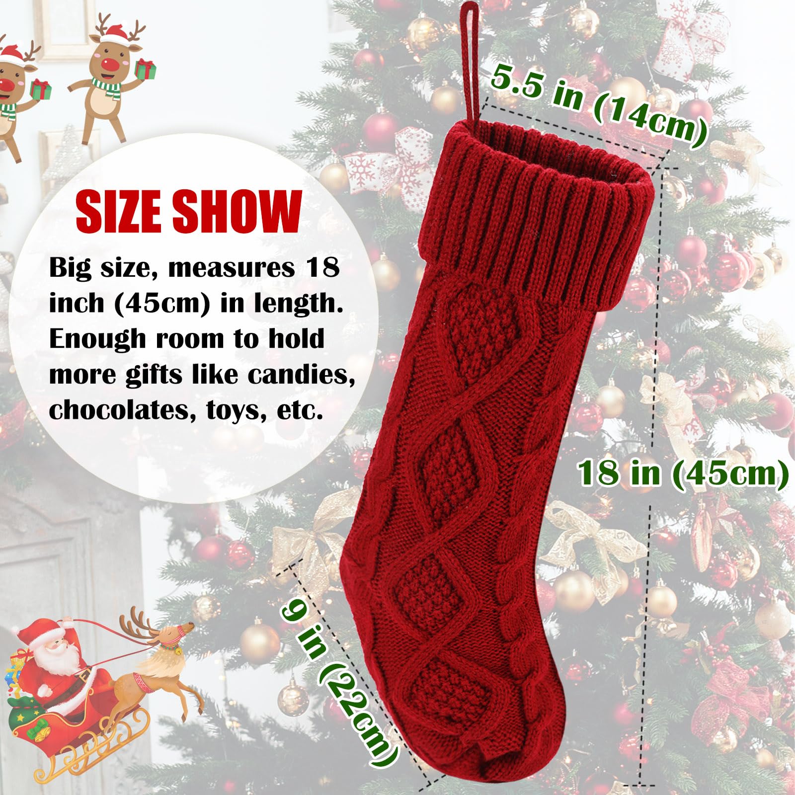 Calza di Natale a maglia personalizzata con ricamo nome lettera caminetto decorazione albero di Natale ornamento appeso regalo per la famiglia amico - CALLIE