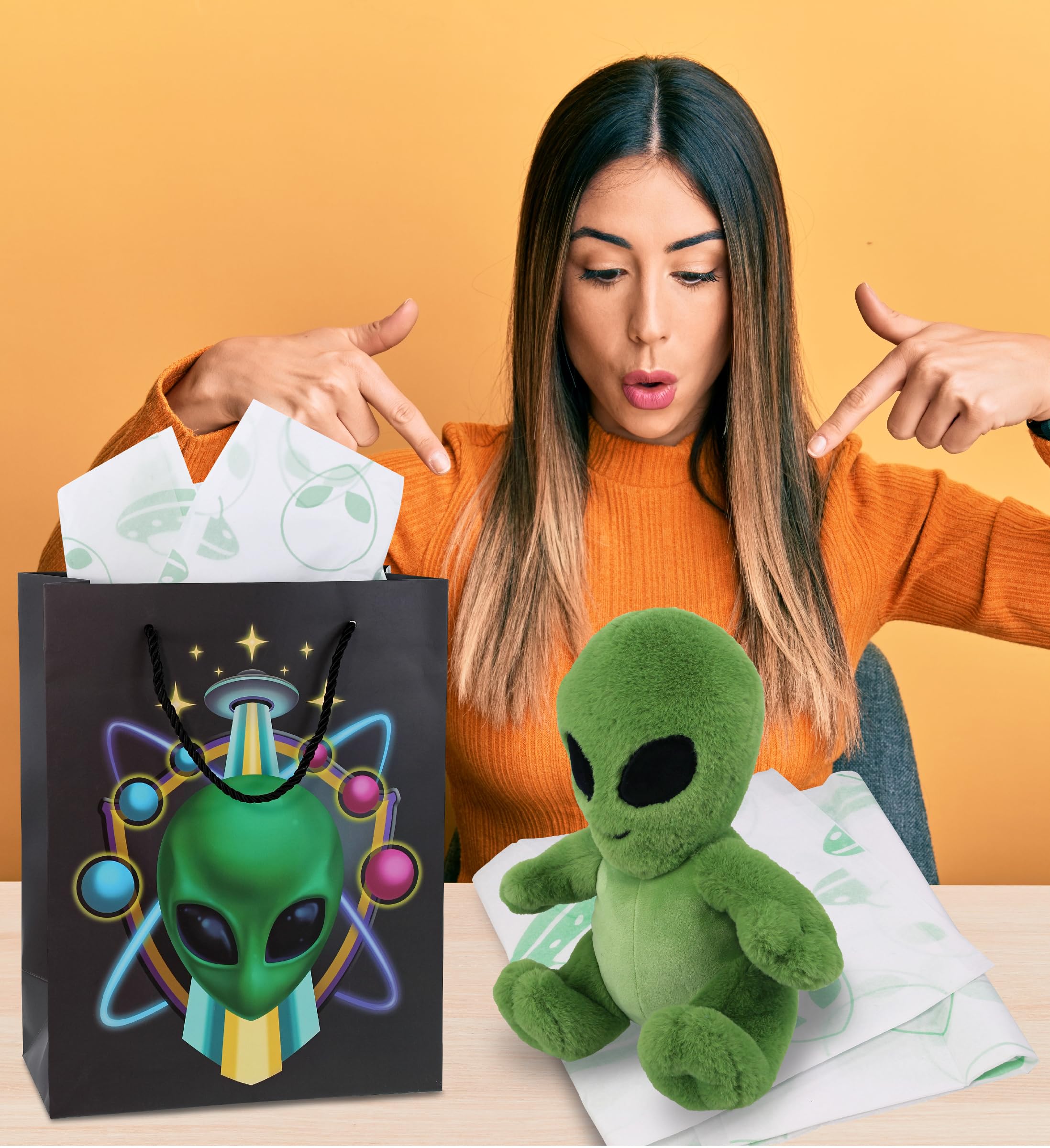 DolliBu Alien Large Gift YPF5 Bag With Tissue Paper - Space Alien...