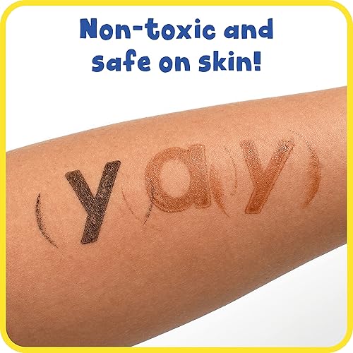 Miniatura 6 de READY 2 LEARN Almohadilla de sellos Jumbo lavable, 6 en 1, tonos de piel, no tóxico, resistente a la decoloración, perfecta para álbumes de