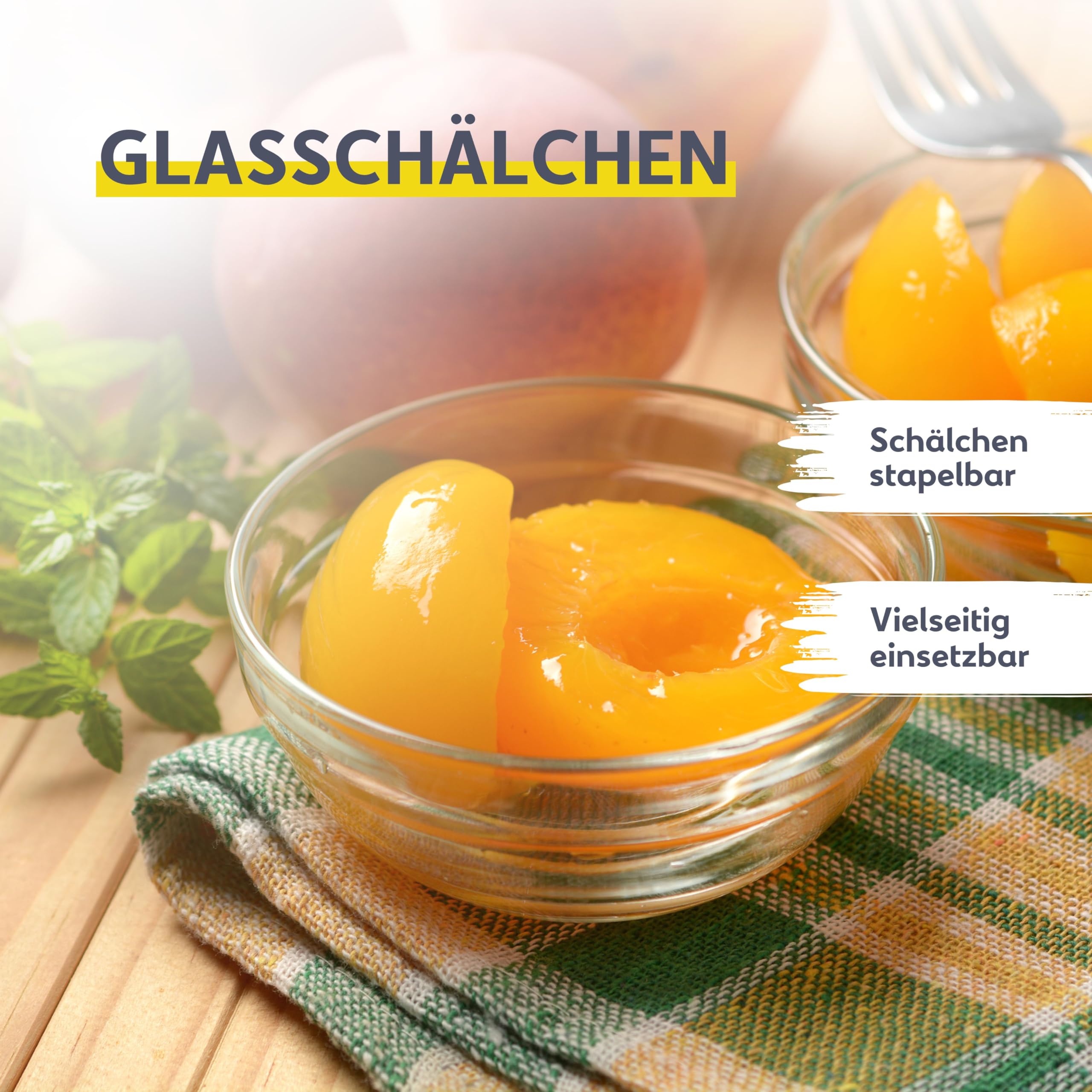mikken 30 kleine Glasschälchen Schälchen für Kochzutaten, Marmelade, Dips, Tapas etc. Ø 7,5cm, inkl. einer kleinen Holzschaufel 7,5 cm Küche, Haushalt & Wohnen