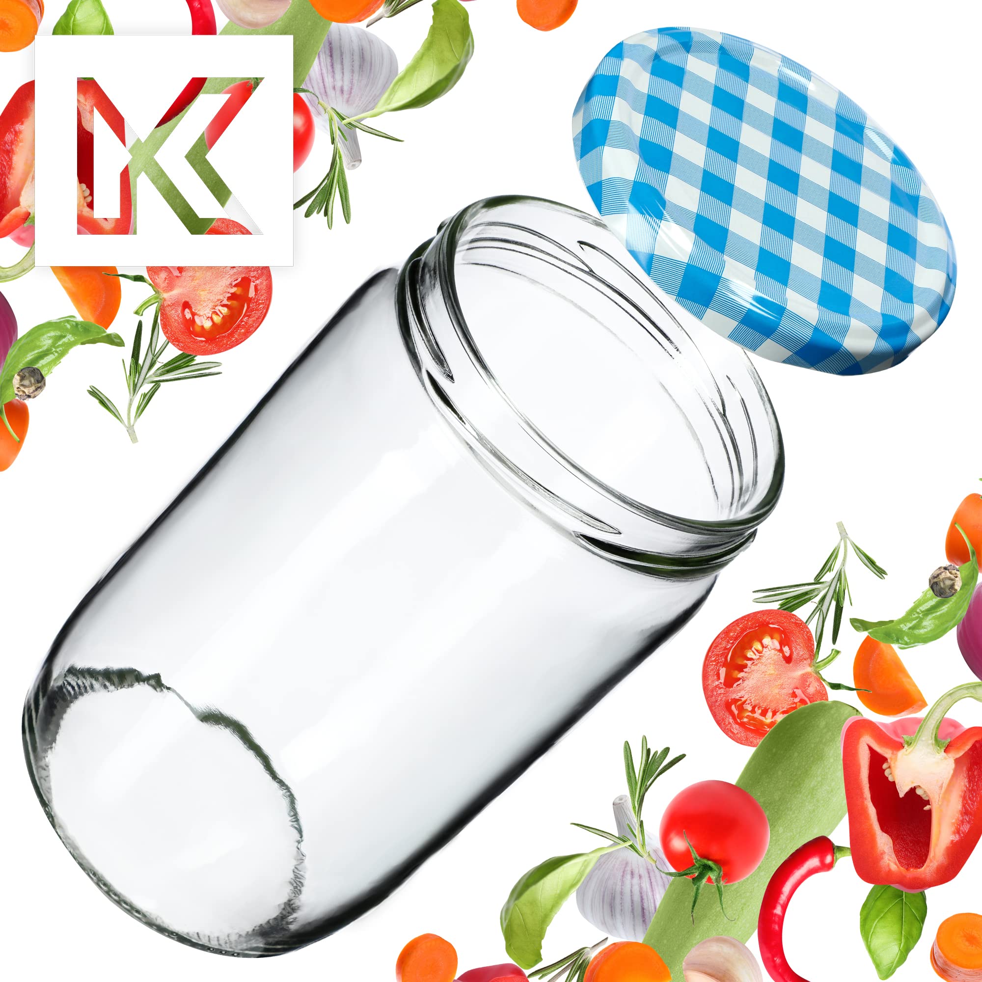 KADAX K6906 - Tarros de almacenamiento para tapas roscadas (720 ml, 8,7 x 8,7 x 15 cm), color azul