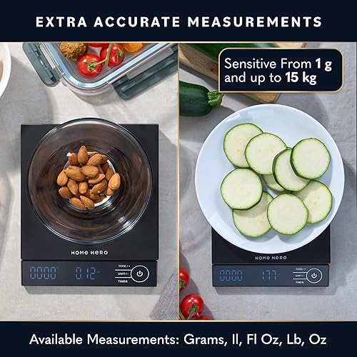 Miniatura 5 de Báscula digital de alimentos, báscula digital de cocina, báscula para alimentos y gramos, báscula digital de peso de gramos y onzas, báscula de