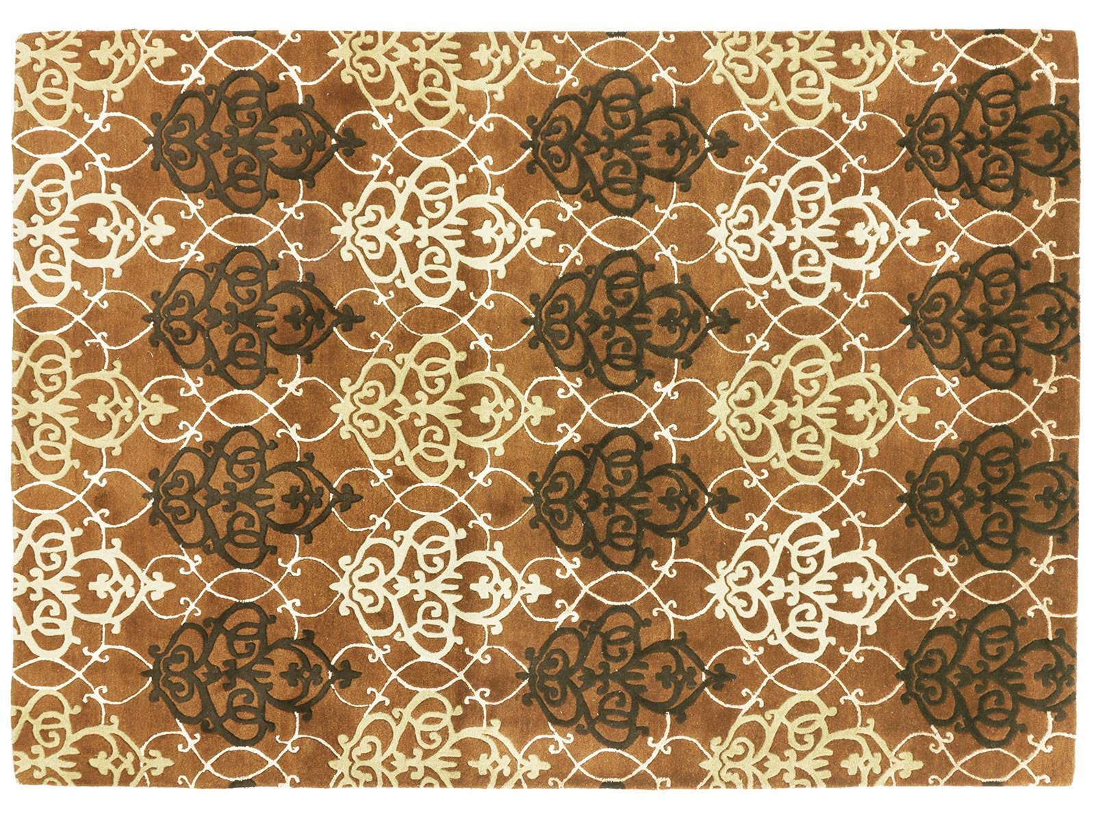 Tapis fait main 240 x 340 cm grand tapis de salon marron tufté main