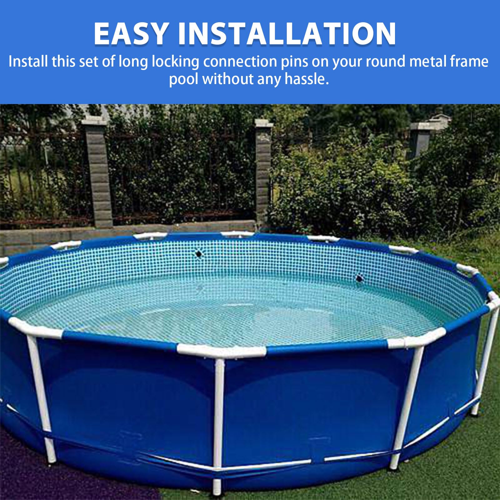 12 Goupilles Plastique + 12 Joints Piscine Intex - Pour Cadre Métal 10-12ft Rectangulaire Ou Ronde - 2.16inch