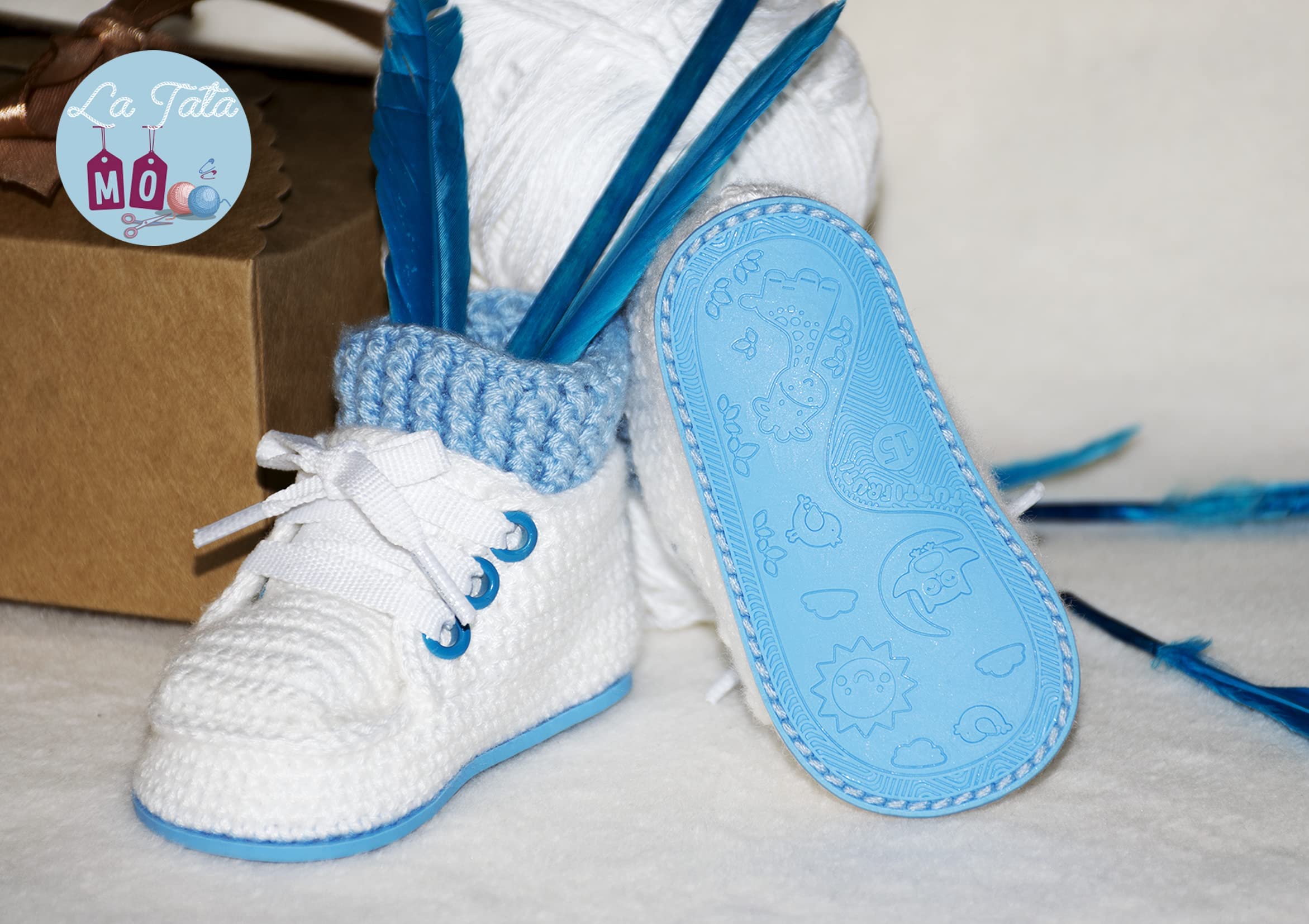 Scarpine Neonato realizzate con Uncinetto. Stivaletti per Neonato all'Uncinetto o all'Uncinetto, Stivali con calzino, Disponibile in Tutte Le Taglie Bambino