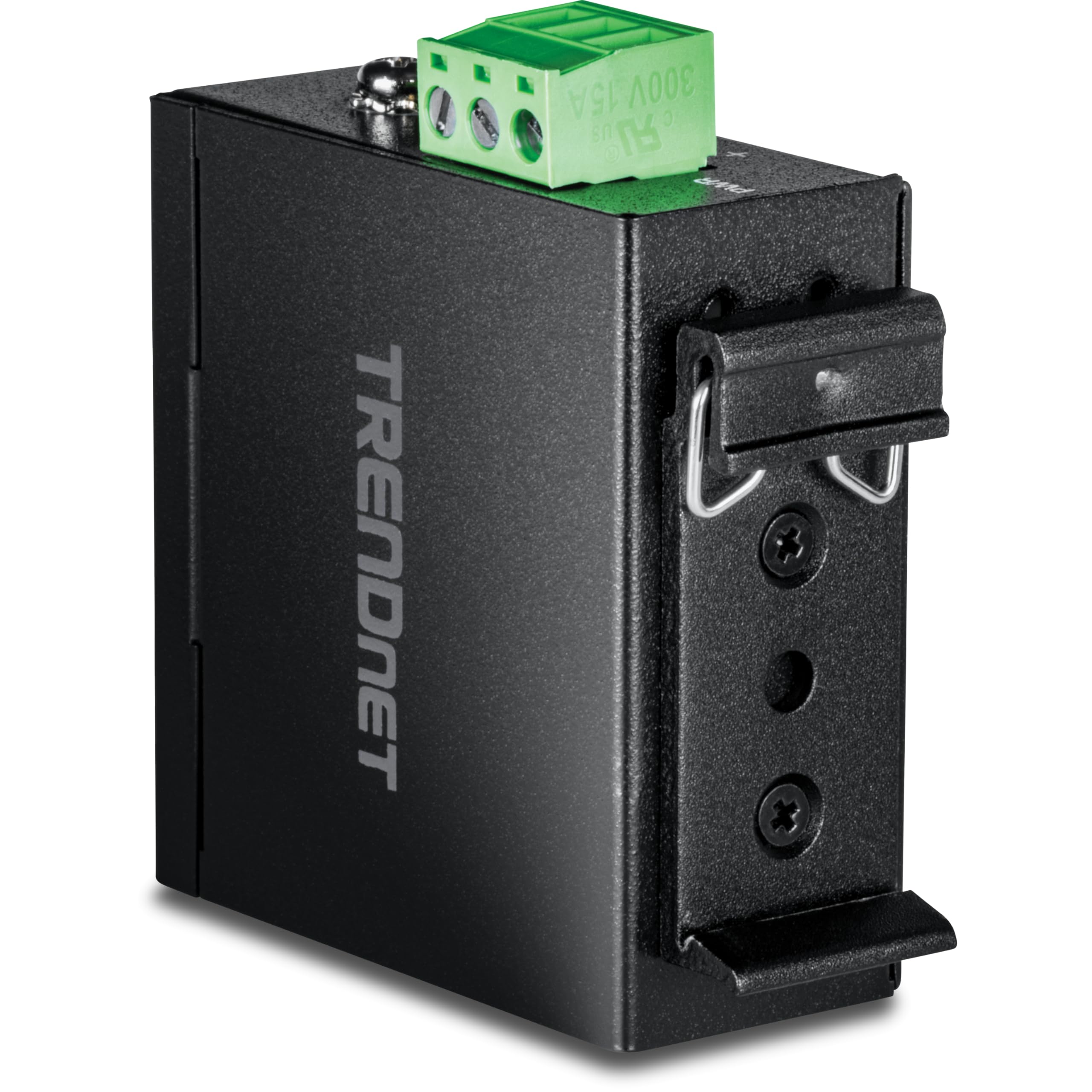 TRENDnet, TI-F11SFP, Convertitore multimediale industriale,100/1000Base-T per SFP, hardware di montaggio su guida DIN e a parete incluso, nero