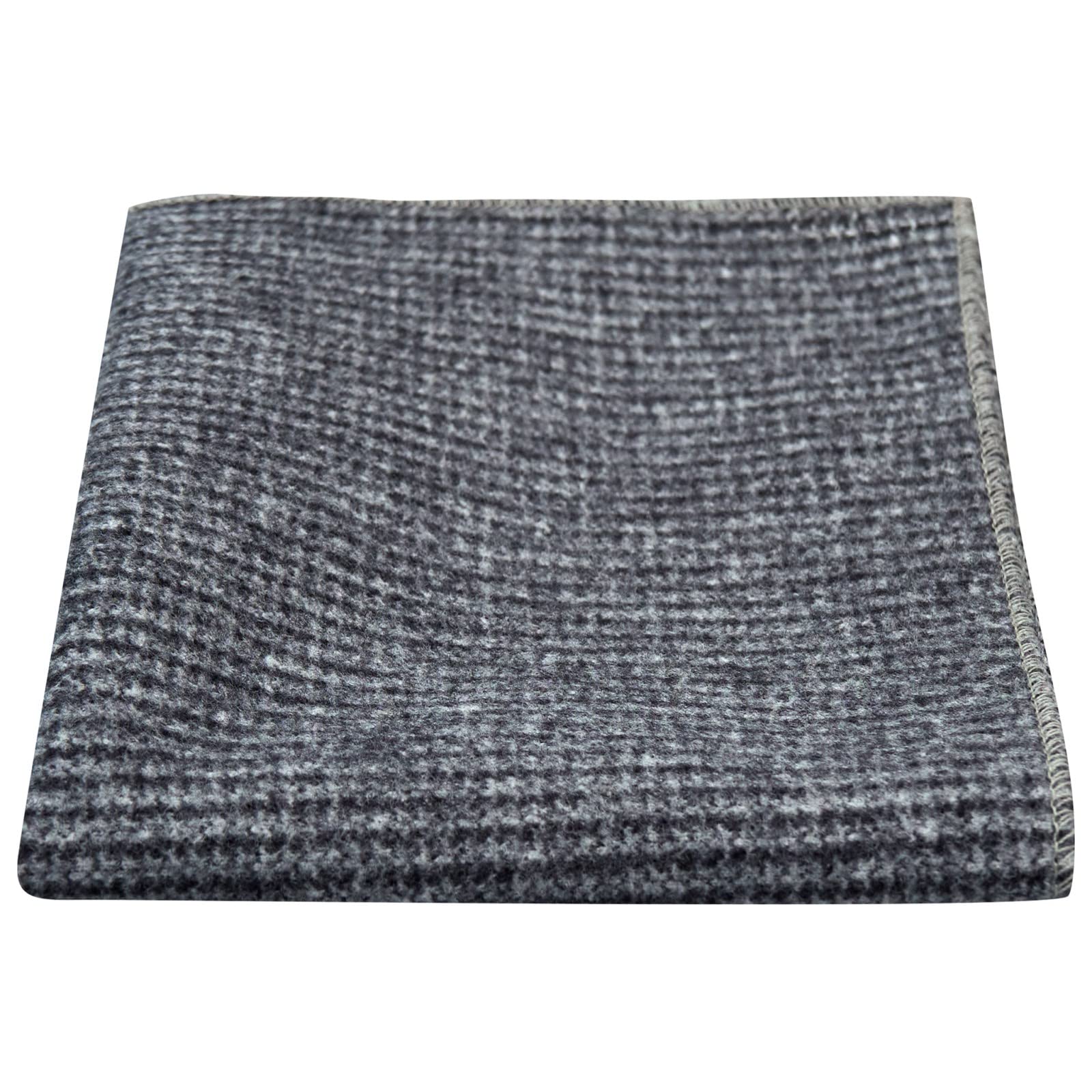 King & Priory Men's Grey /Blue Micro Dogtooth Pocket Square, Handkerchief