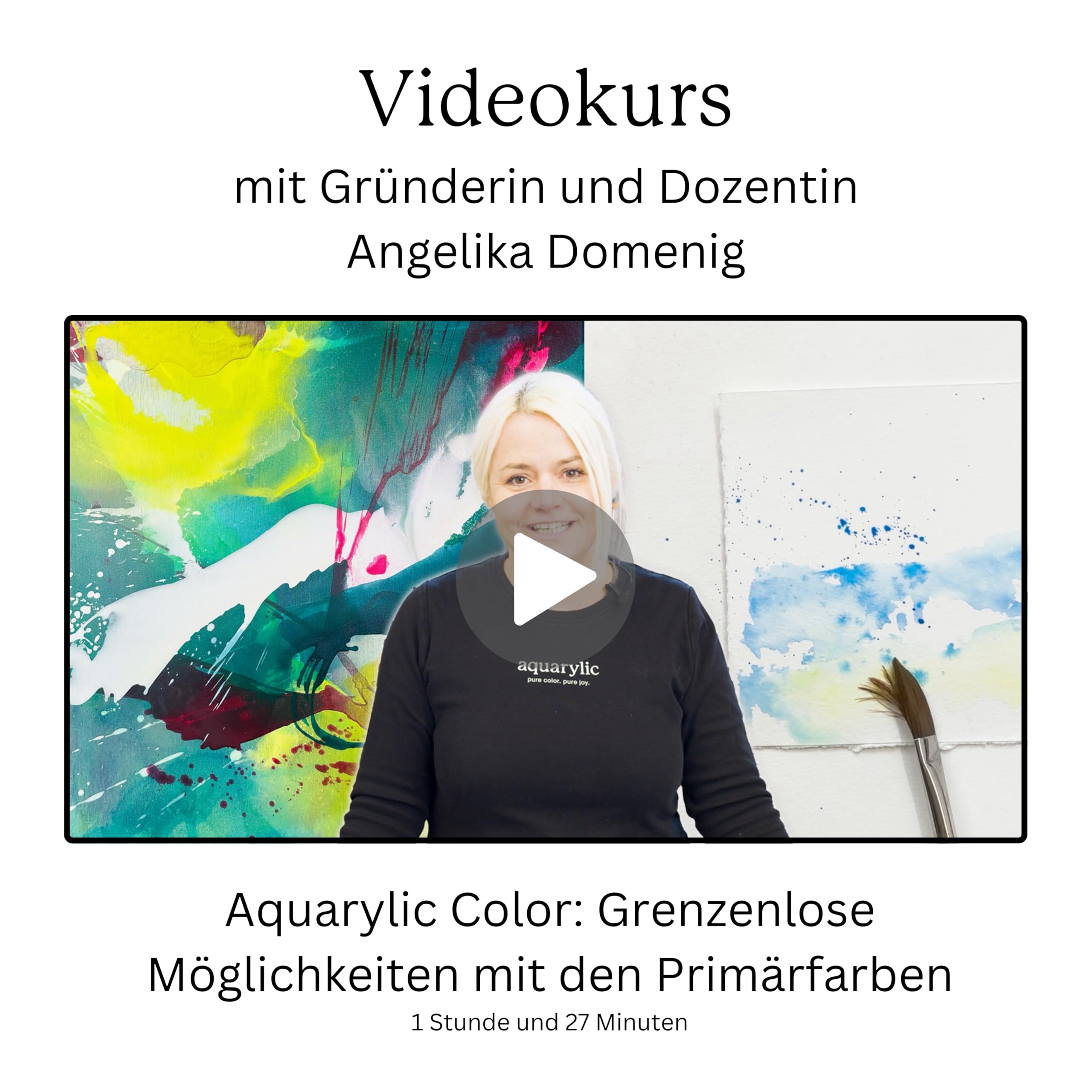 Color Künstlerfarbe - Starterset - Hochpigmentiert, Lichtecht - 5 x 120ml Flaschen inklusive PDF-Anleitung und Videokurs
