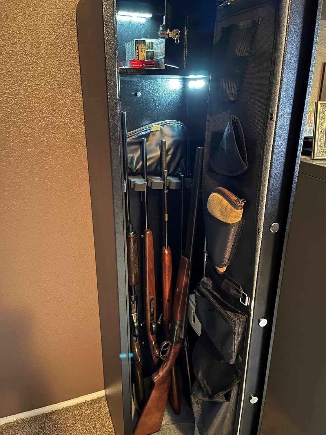 Biometric Fingerprint Gun Safe for Rifle, Upgraded Quick Access Large Rifle Gun Security Cabinet for 5-6 Rifle Shotgun Firearms with/without Scopes with Pistol Lock Box