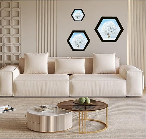 Miniatura 6 de Marco de fotos en forma hexagonal de madera para colgar en la pared, para decoración de pared del hogar, oficina, galería de pared, marcos de fotos