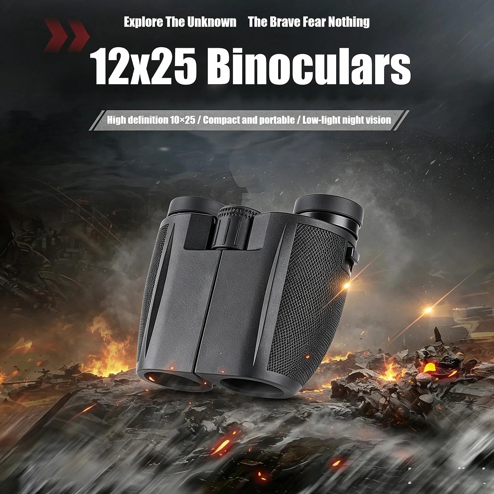 Binocolo 12x25 ad alto ingrandimento ad alta definizione ideale per uso esterno escursionismo campeggio birdwatching osservazione eventi sportivi