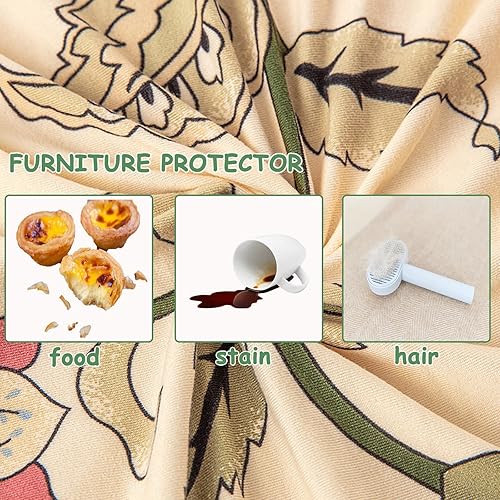 Miniatura 5 de HAOYONG Funda reclinable para sofá biplaza, 6 piezas, fundas elásticas para sofá reclinable con bolsillo, funda de sofá biplaza reclinable