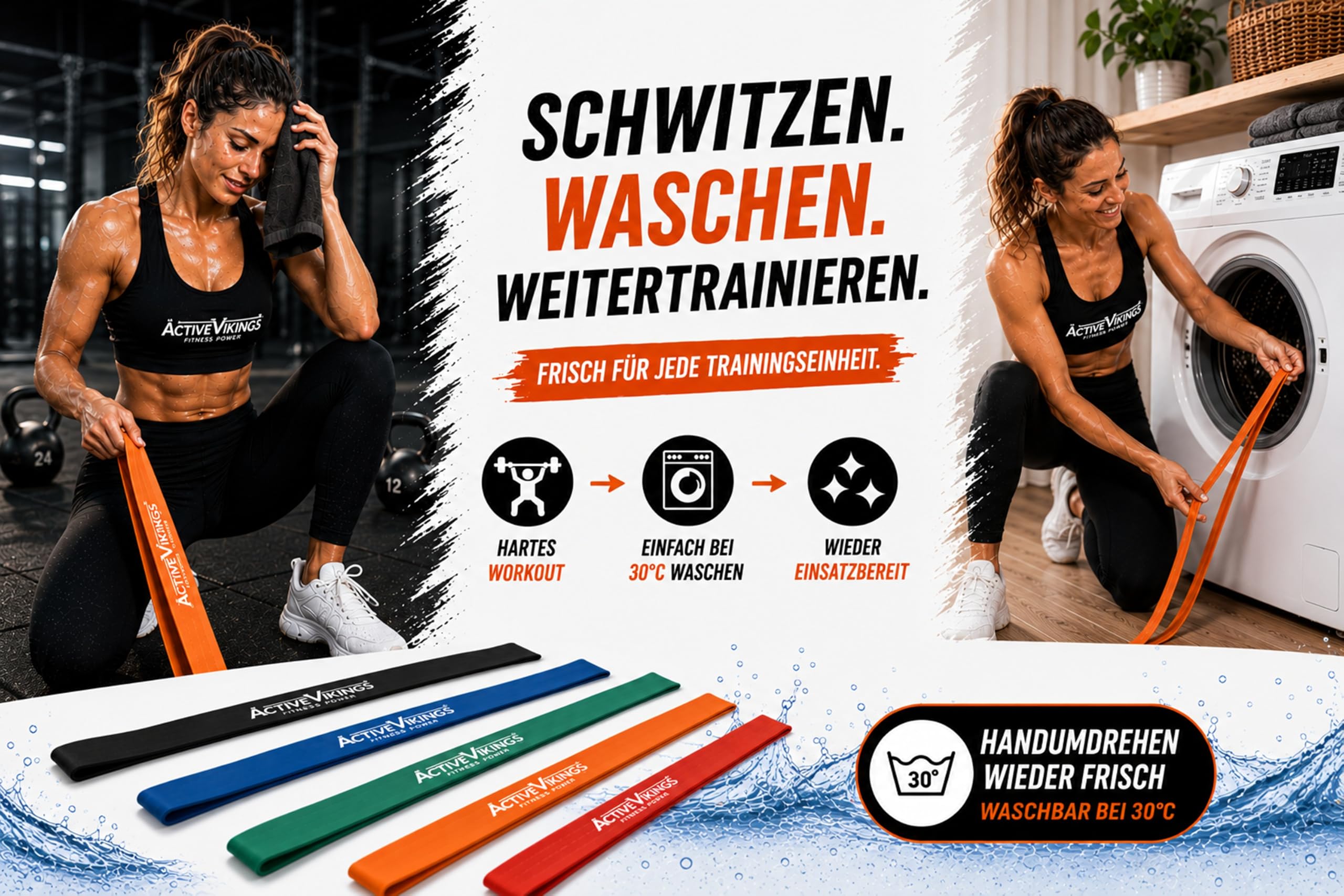Pull-Up Stoff Fitnessbänder - Perfekt für Muskelaufbau - Fitnessband Klimmzugbänder Widerstandsbänder