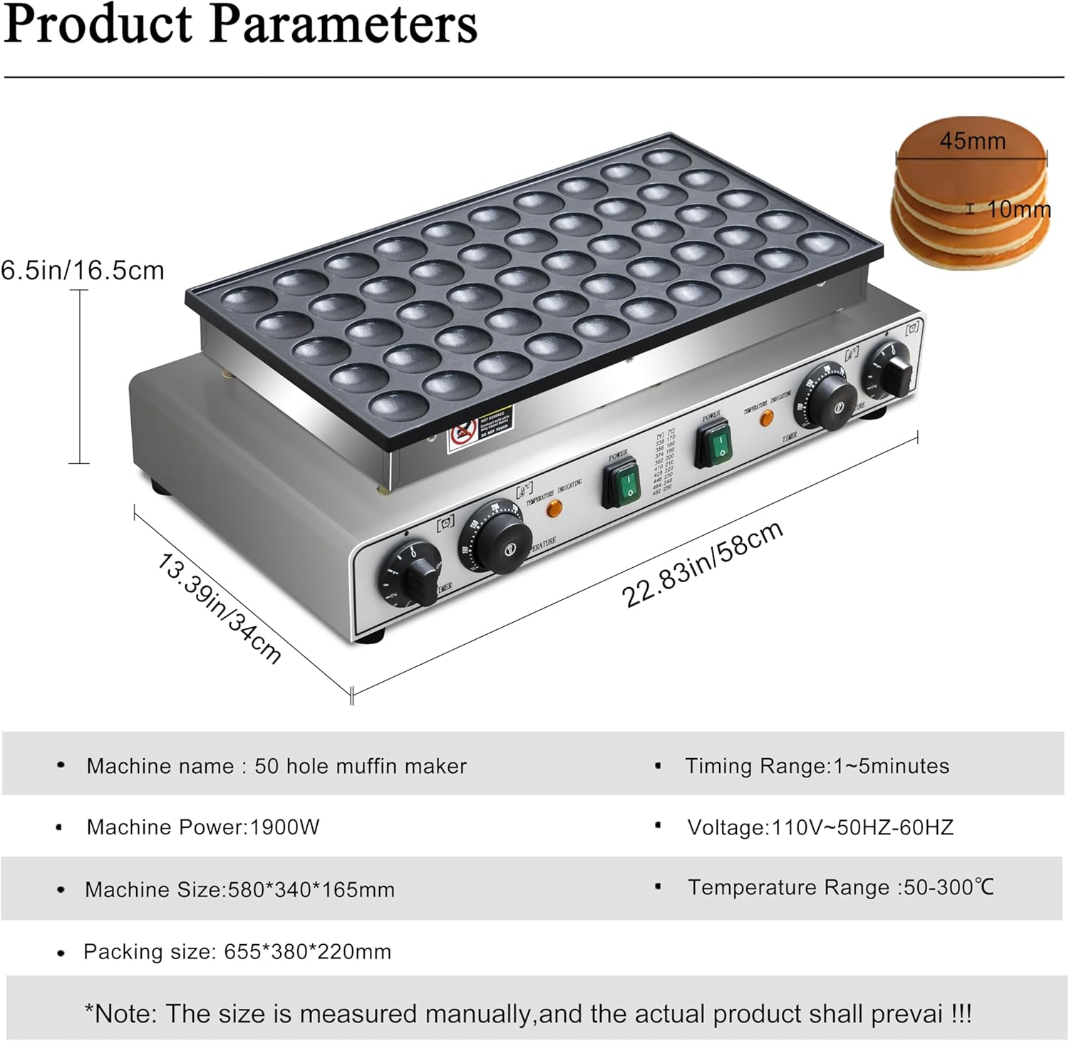 SIJIDING 50 Hole Muffin Maker Product Details