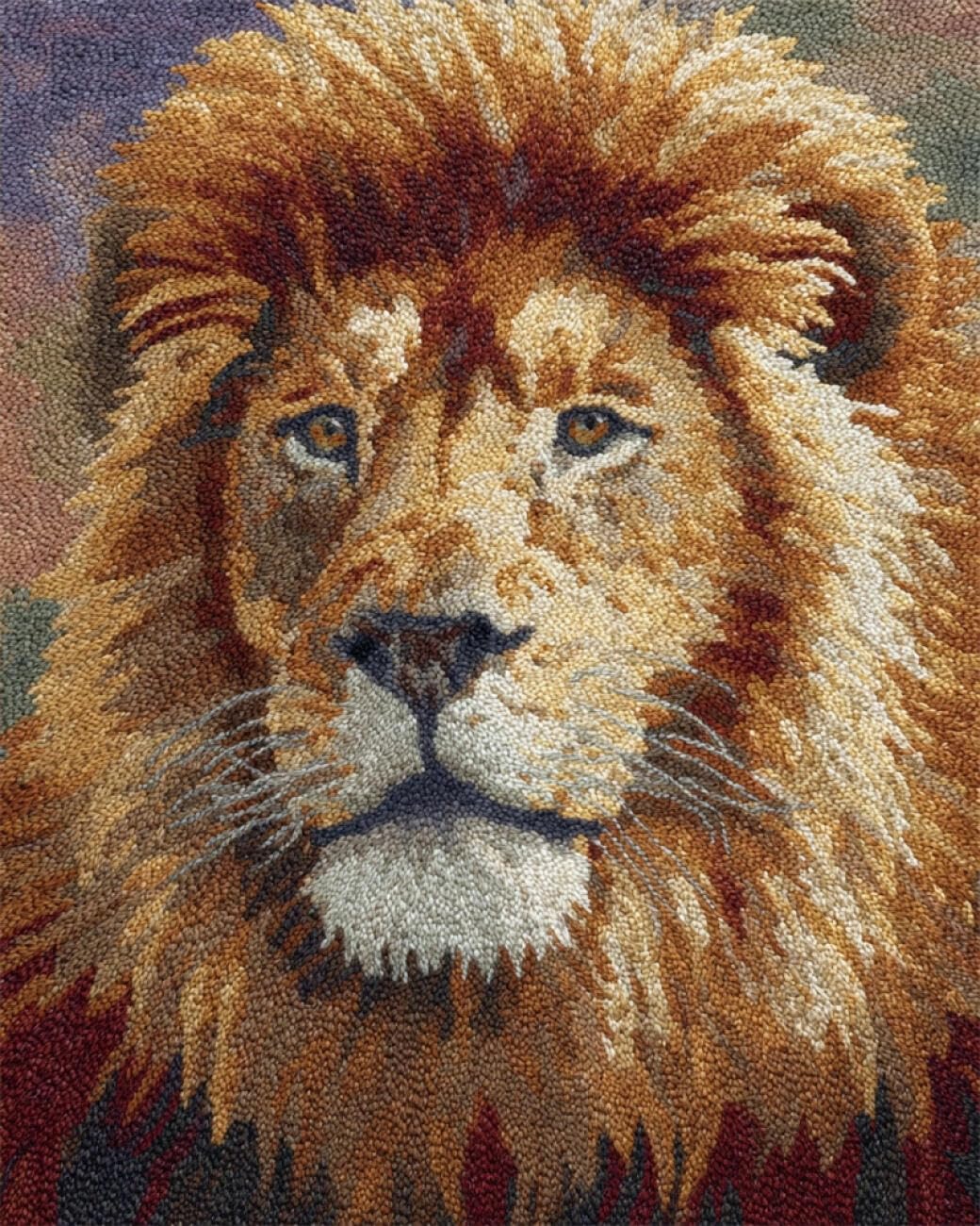 Henypt DIY Latch Hook Rug Kit Lion Portrait 60x90cm