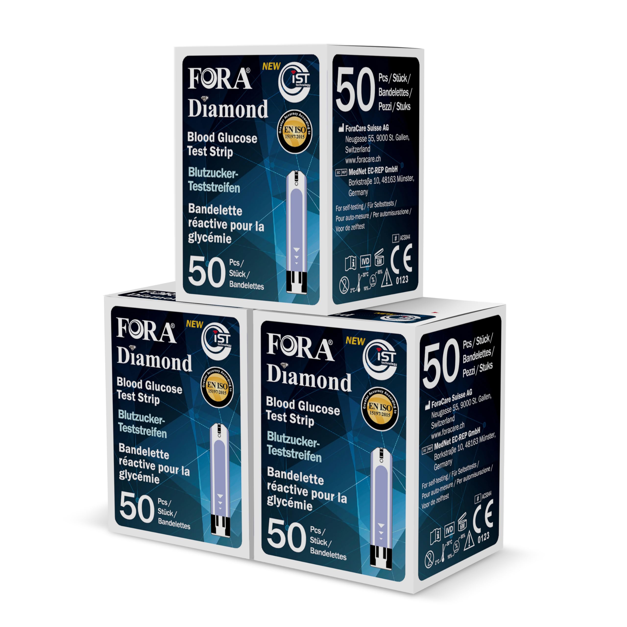 Strisce Reattive Glicemia FORA Diamond - 150 strisce