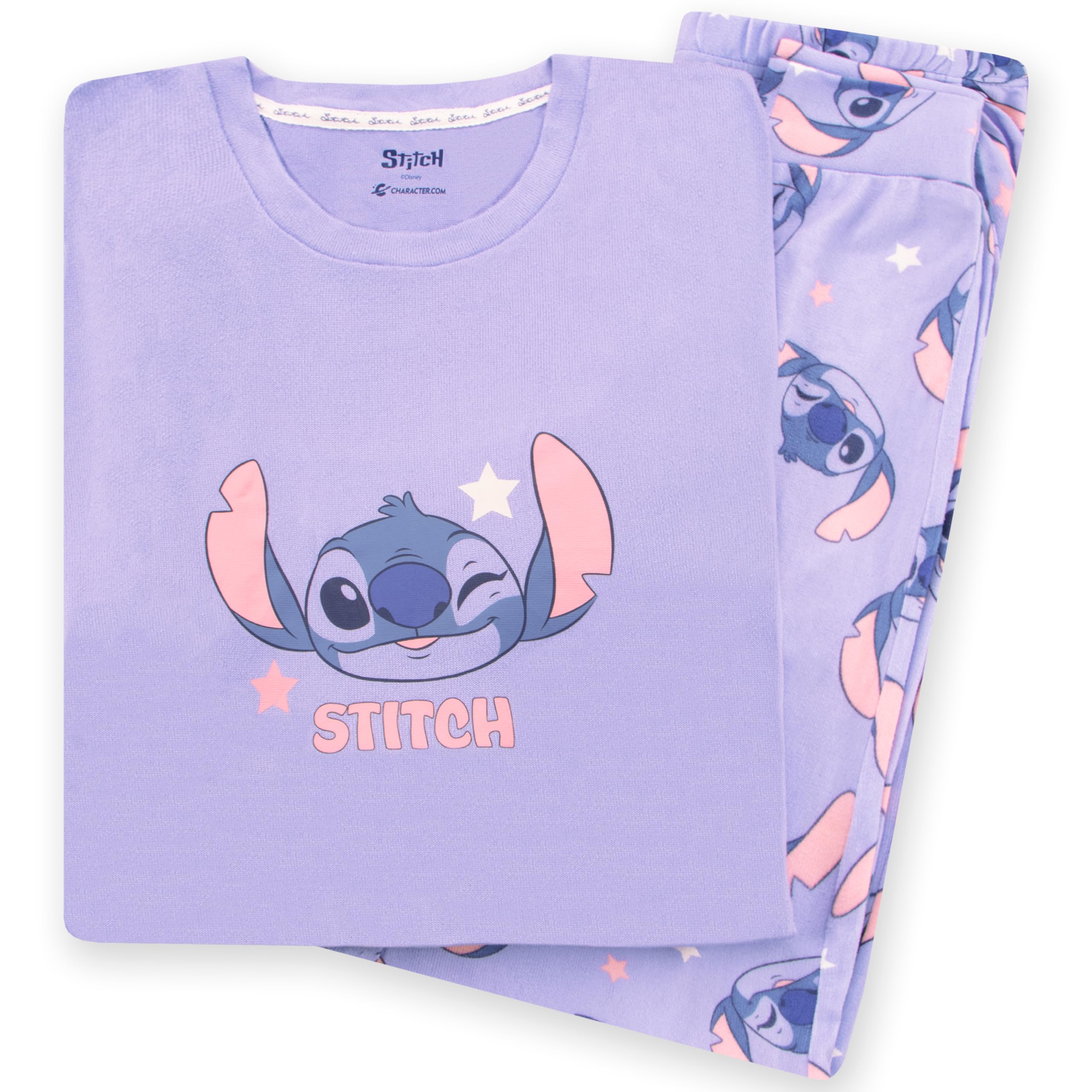 Disney Pigiama Donna Pigiama Stitch Signora | Pigiami Donna Invernale | Set Pigiamone Signora